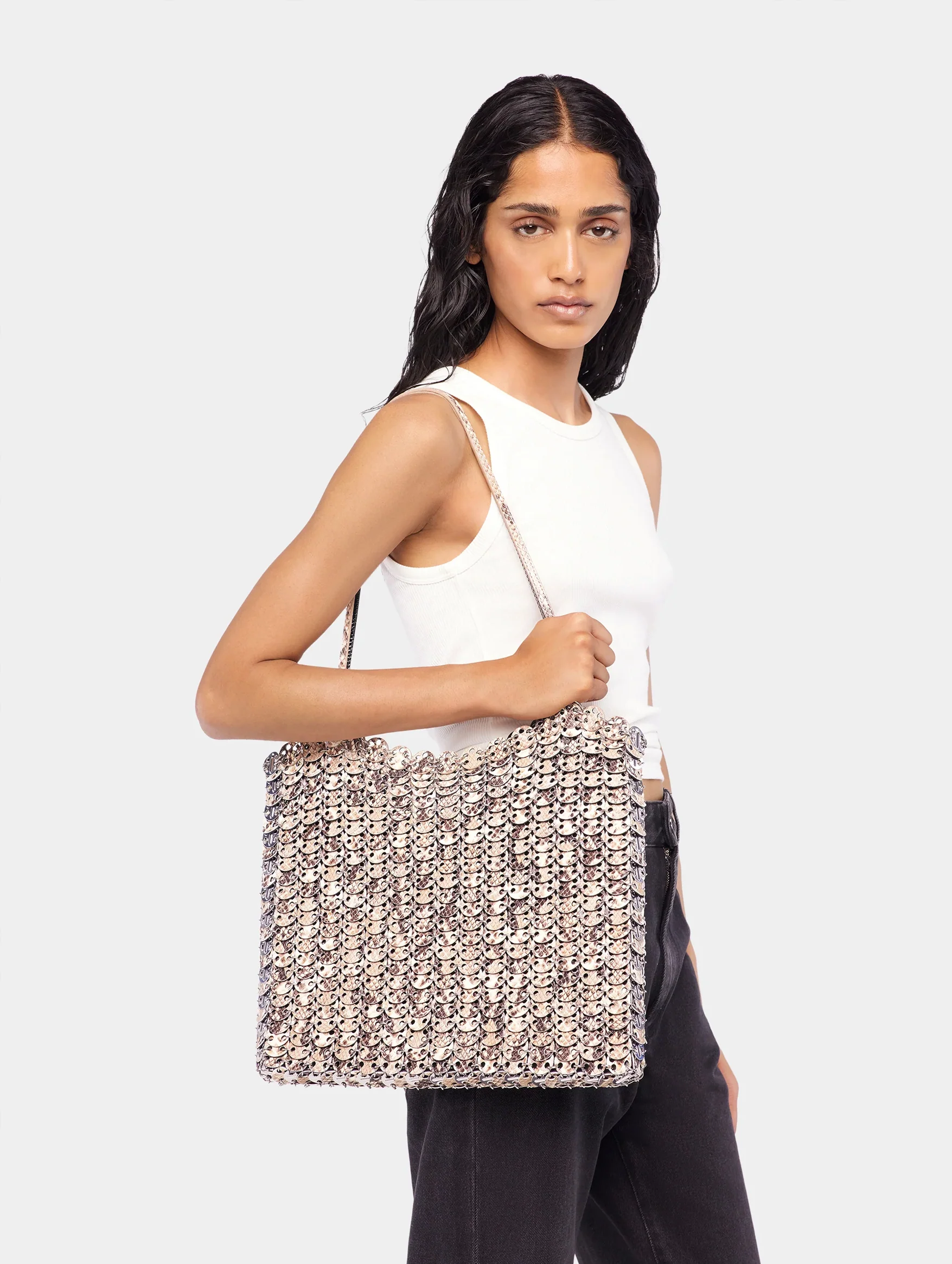 1969 Reversable Flip Leather Bag in Python and Black - Image 4