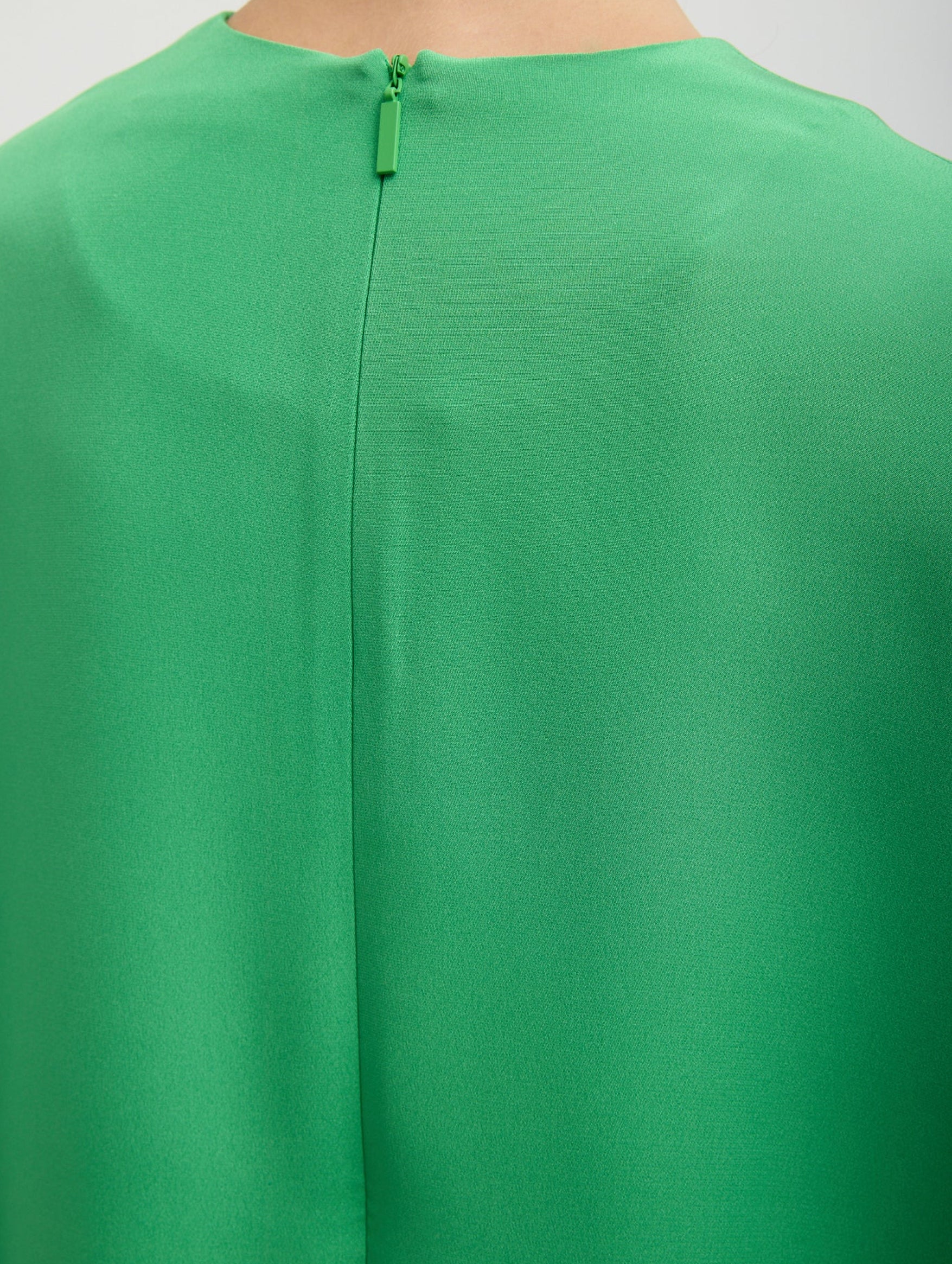 4 Ply Silk Long Sleeve Cocoon Dress in Green - Image 5