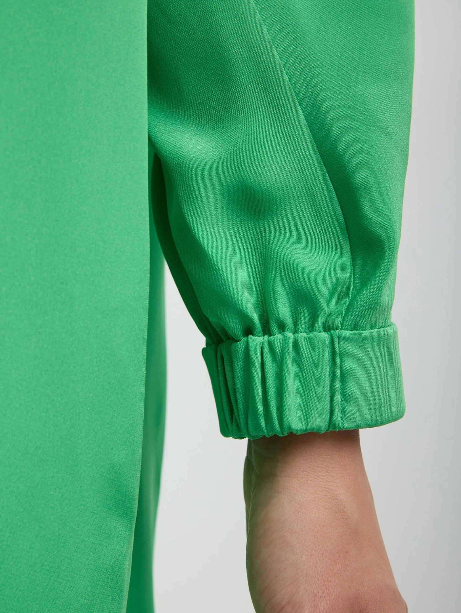4 Ply Silk Long Sleeve Cocoon Dress in Green - Image 6