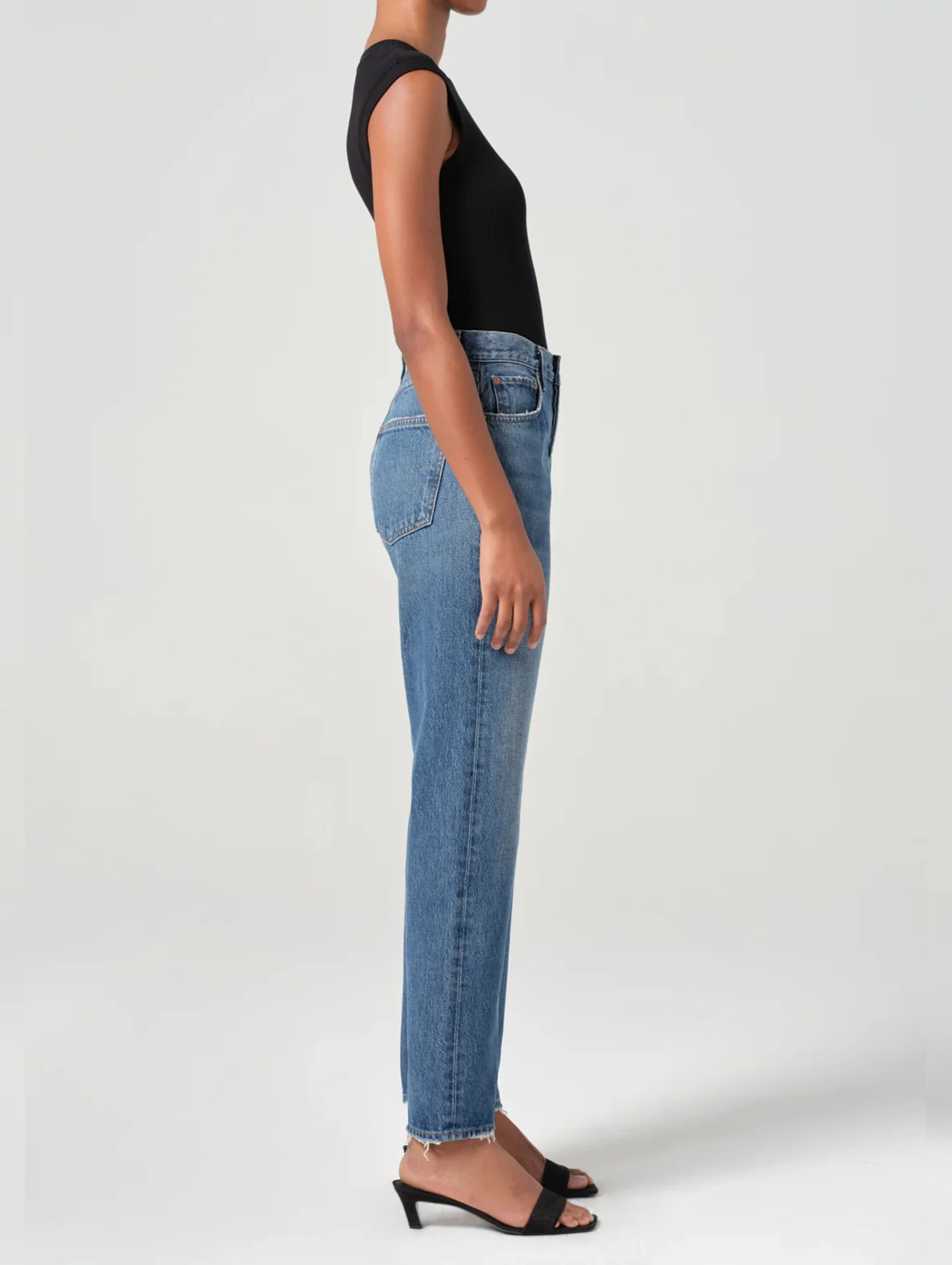90's Pinch Waist High Rise Straight Jean in Essence - Image 4