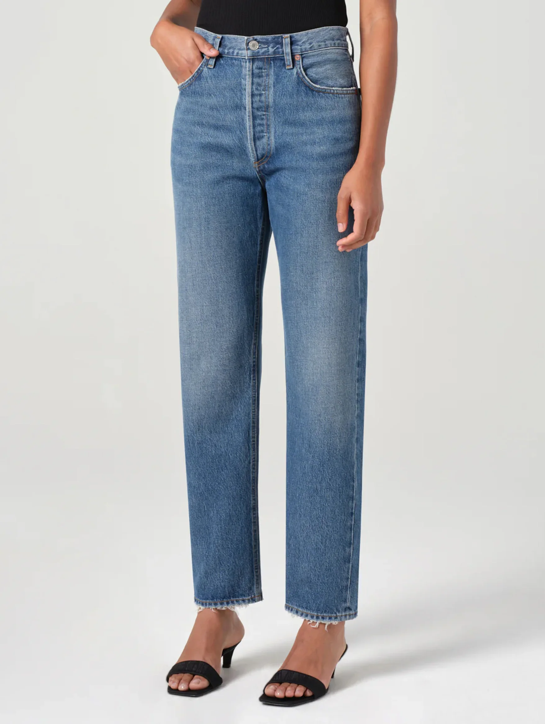 90's Pinch Waist High Rise Straight Jean in Essence - Image 5