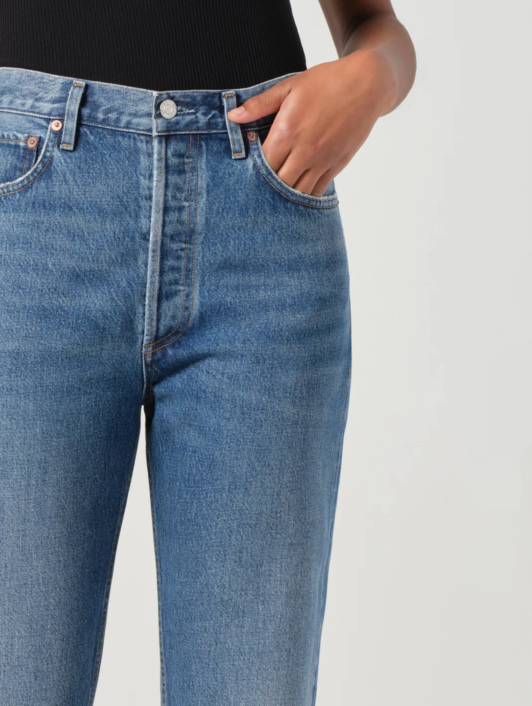 90's Pinch Waist High Rise Straight Jean in Essence - Image 6