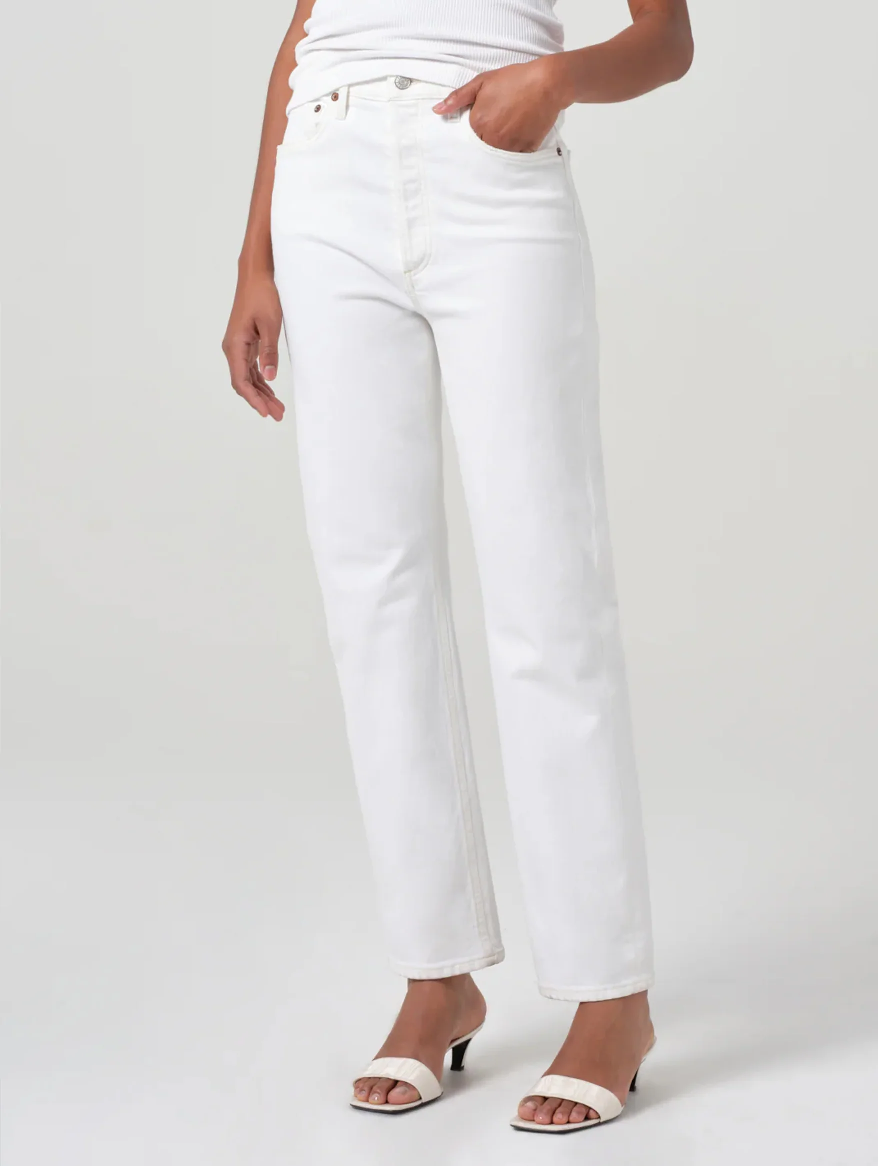 90's Pinch Waist Jean in Marshmallow - Image 5