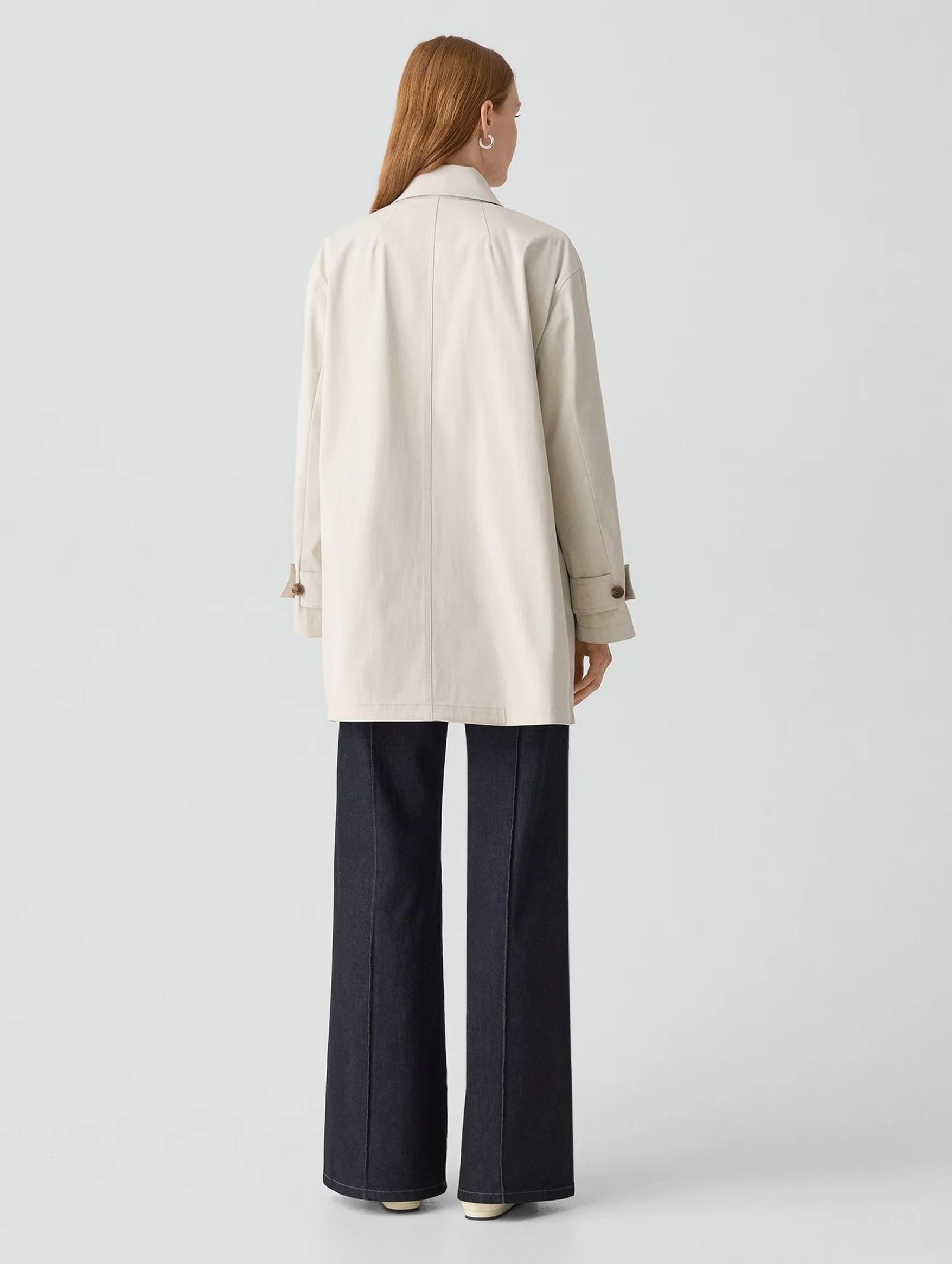 A-Line Cotton Trench Coat in Sand - Image 4