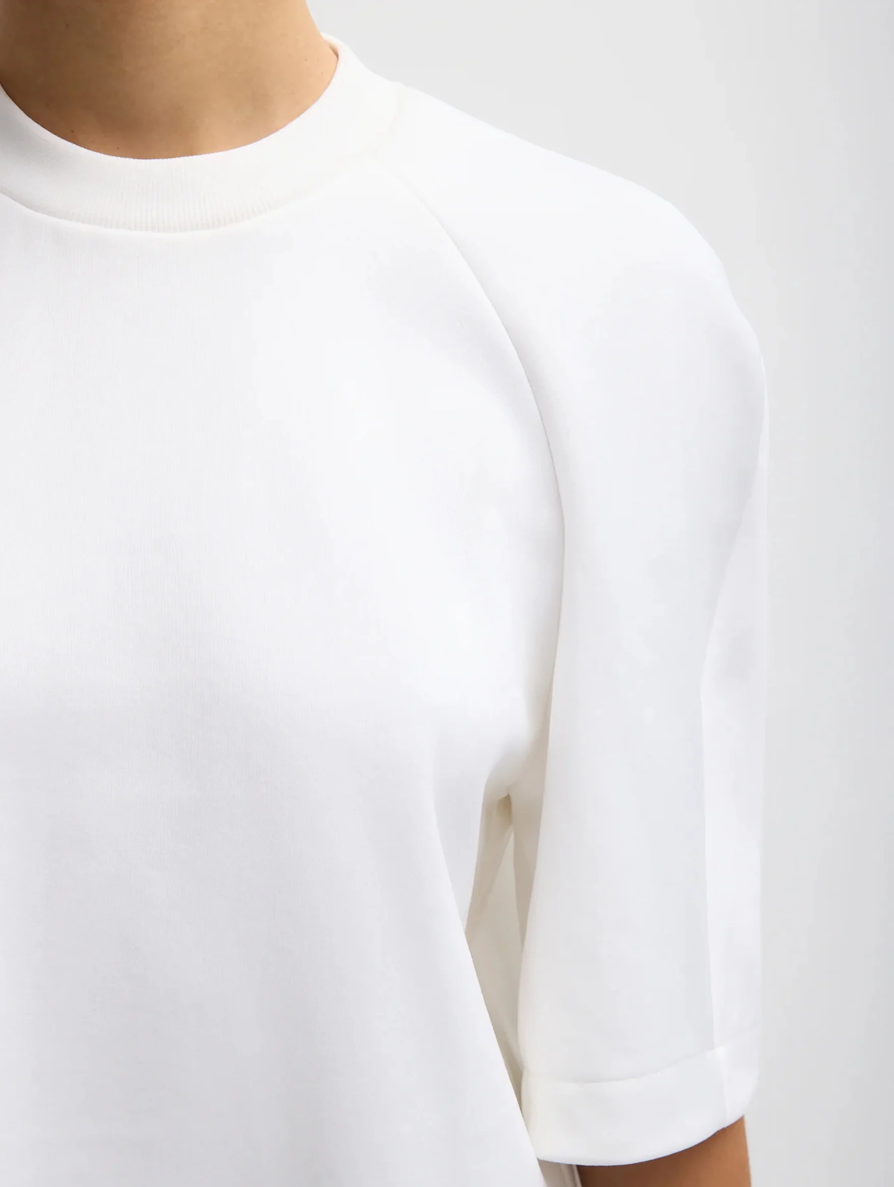 Active Knit Raglan Top in White - Image 3