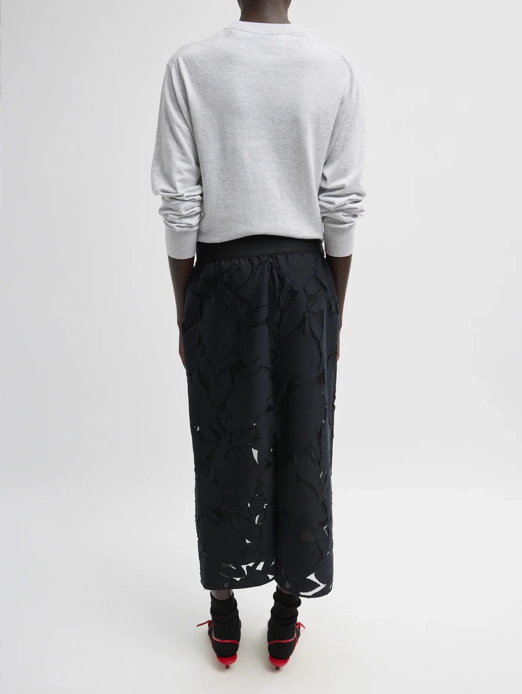 Adelle Fil Coupe Pencil Skirt in Black - Image 3