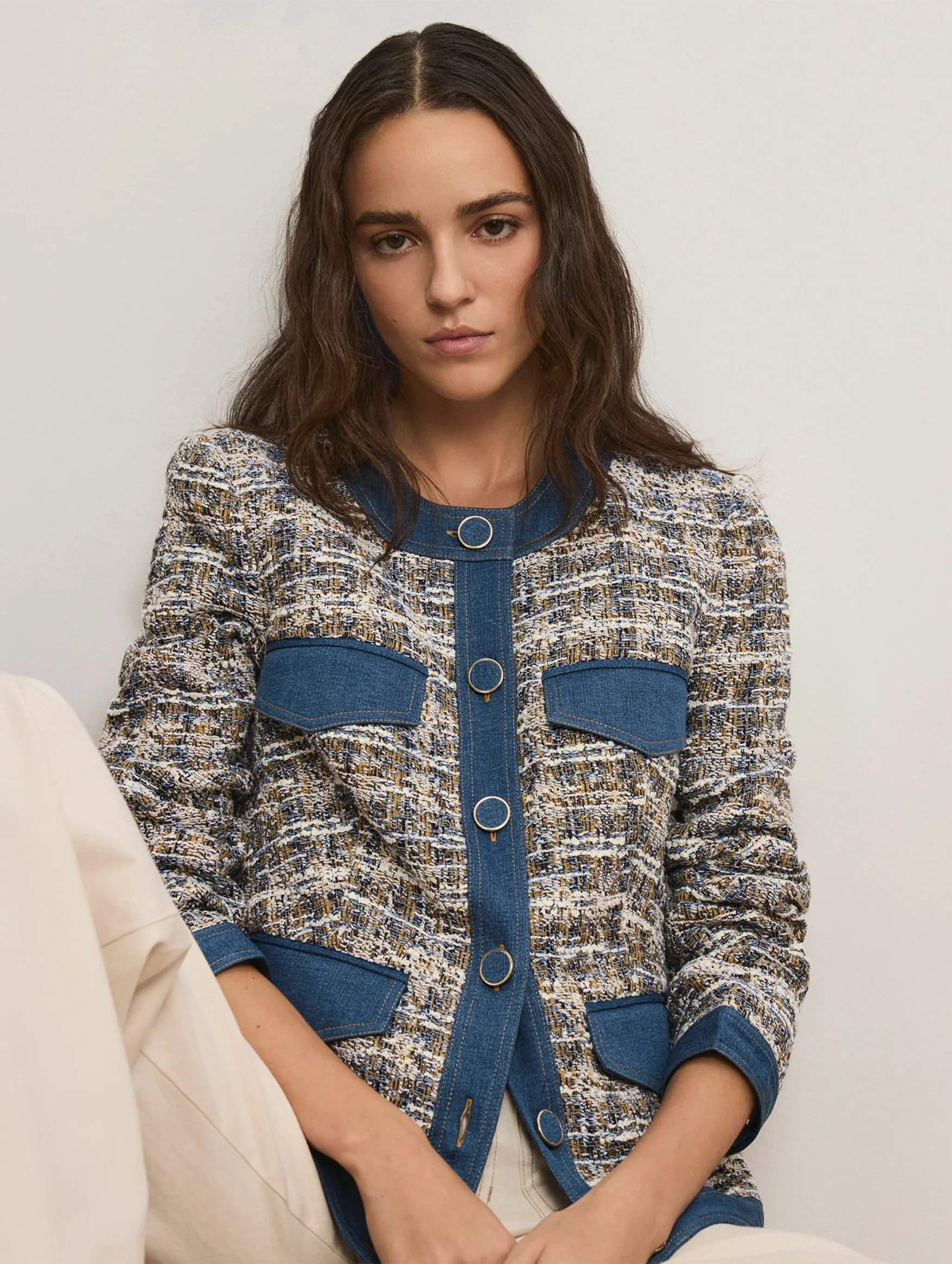Ainslie Jacket in Navy Multi - Image 3