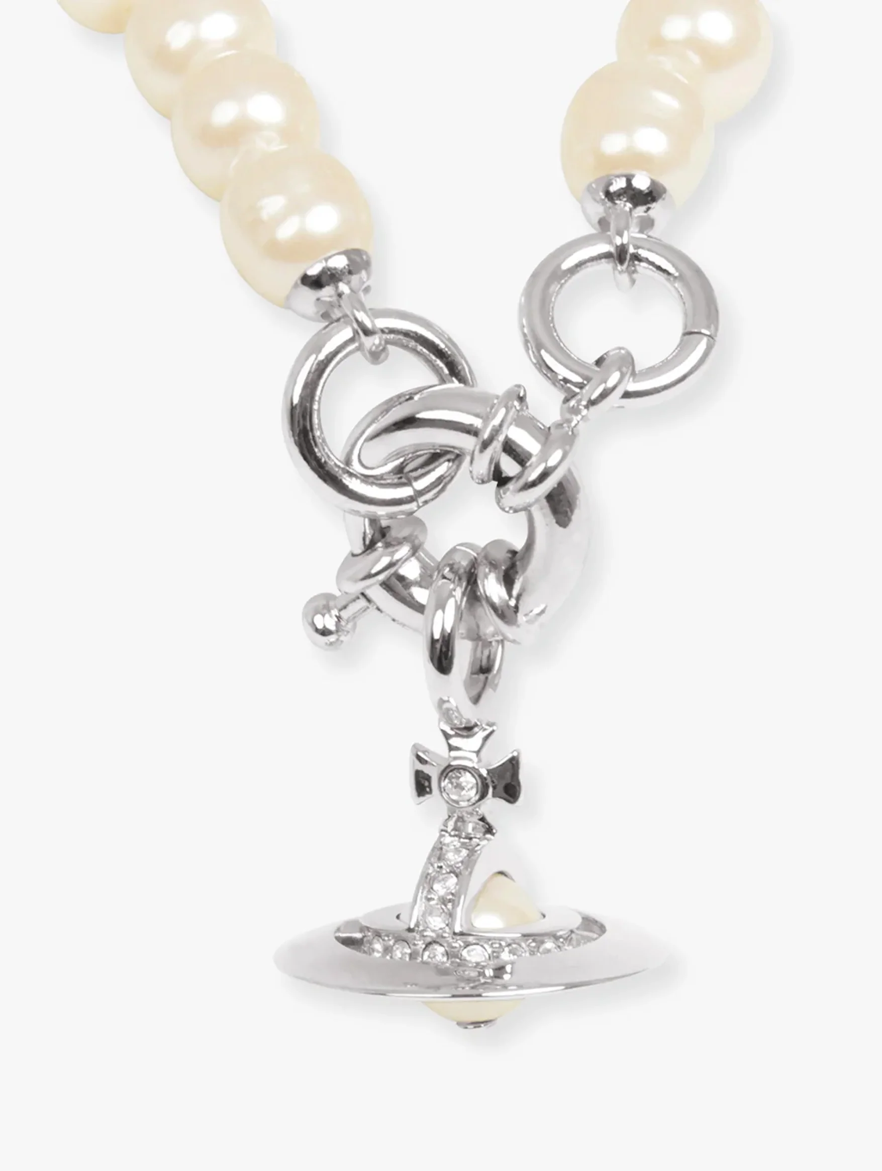 Aleksa Bracelet in Platinum, Creamrose Pearl & Crystal - Image 3