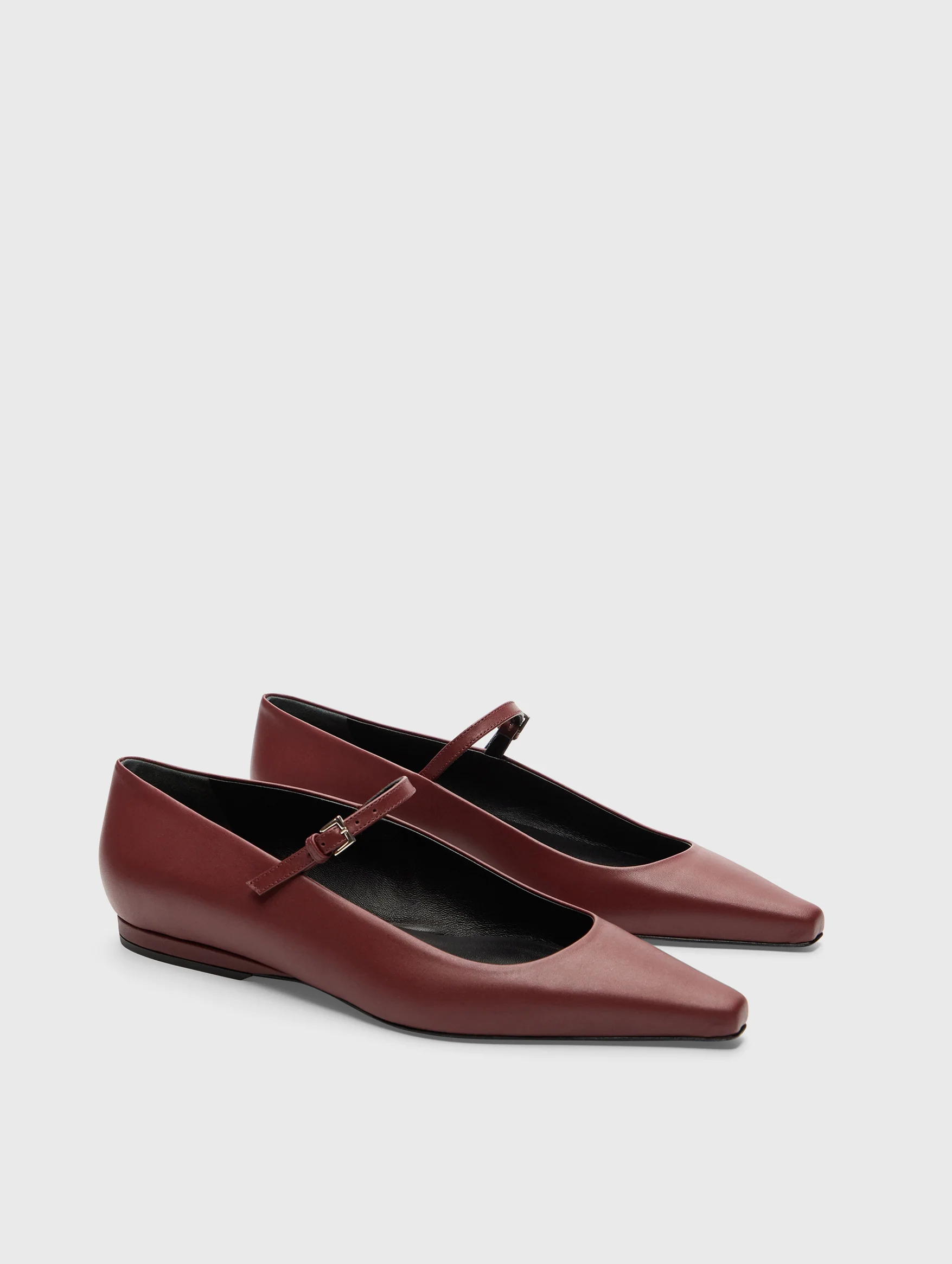 Alice Leather Ballerinas in Burgundy - Image 2