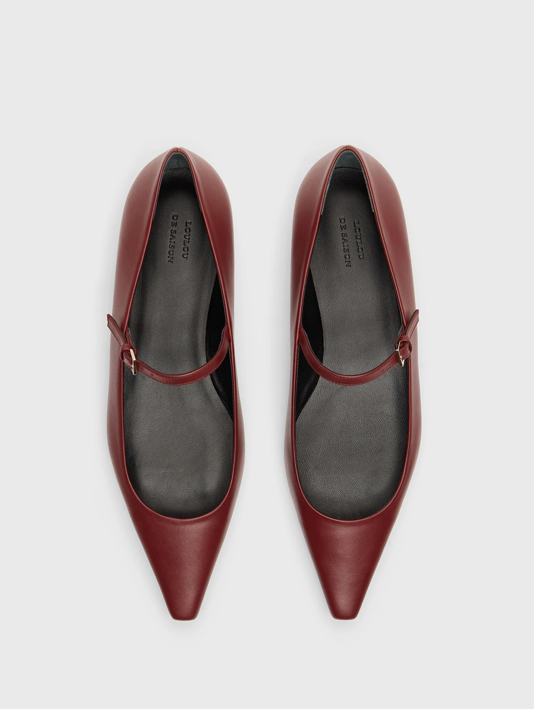 Alice Leather Ballerinas in Burgundy - Image 3