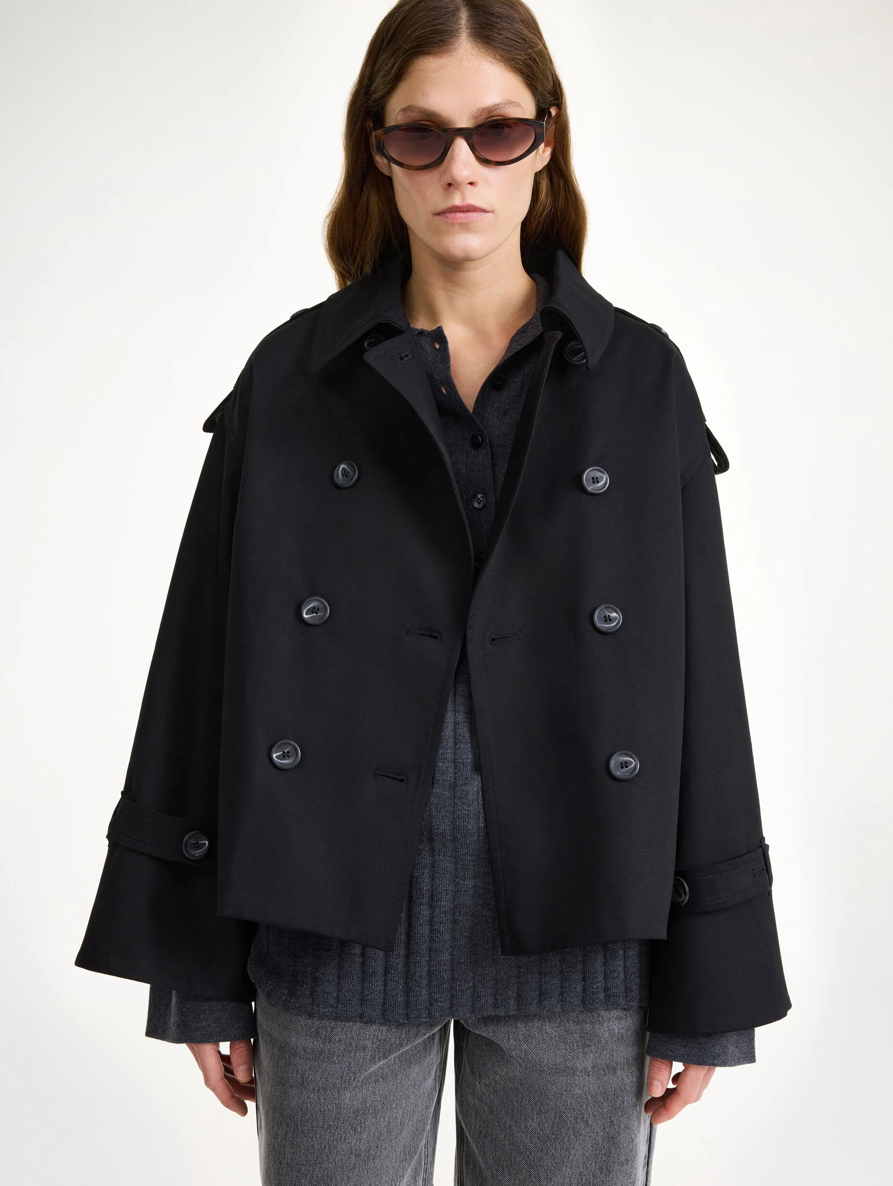 Alisandra Trench Jacket in Black - Image 4