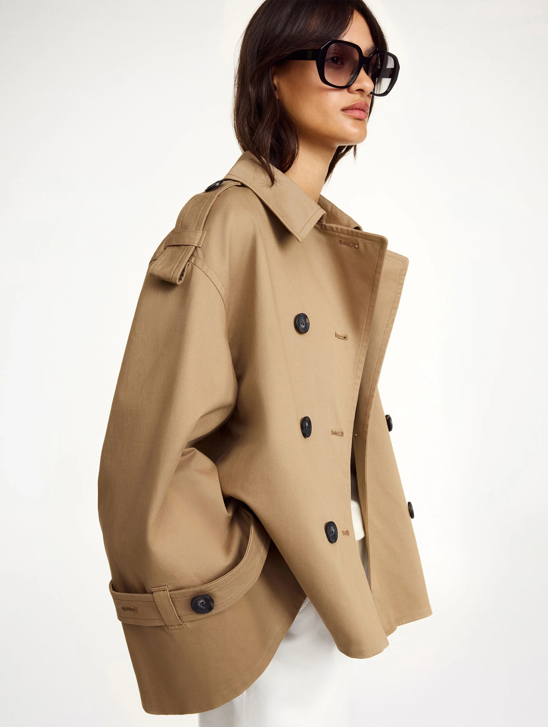 Alisandra Trench Jacket in Fossil - Image 2