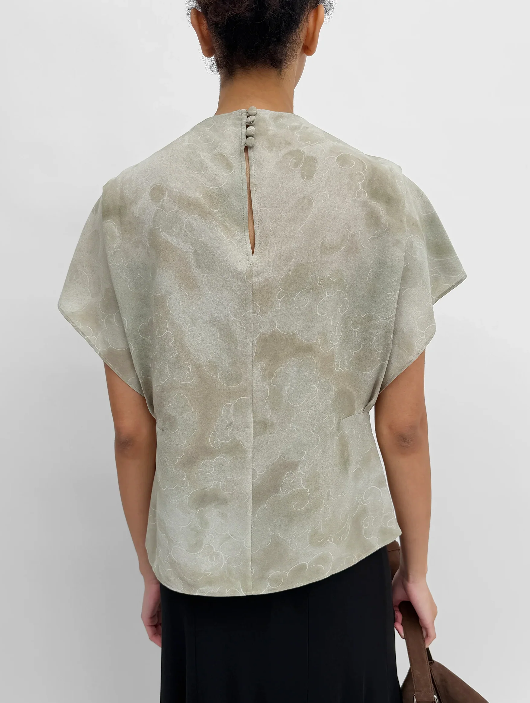 Amaya High Neck Top in Clouds - Image 3