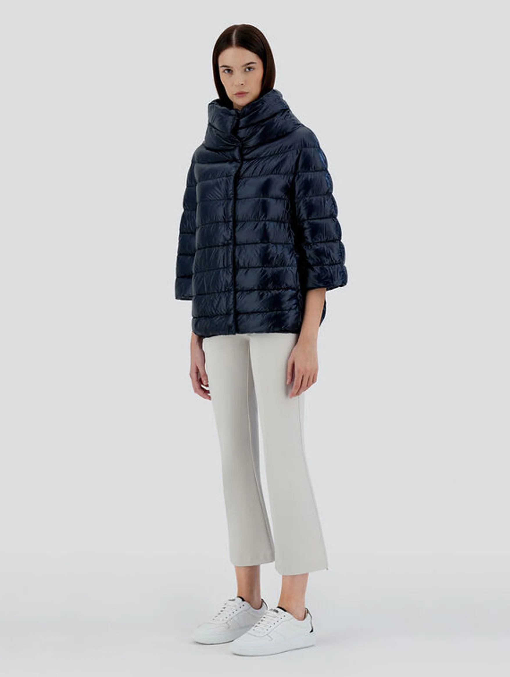 Aminta Ultralight Puffer Jacket in Blue Navy - Image 4