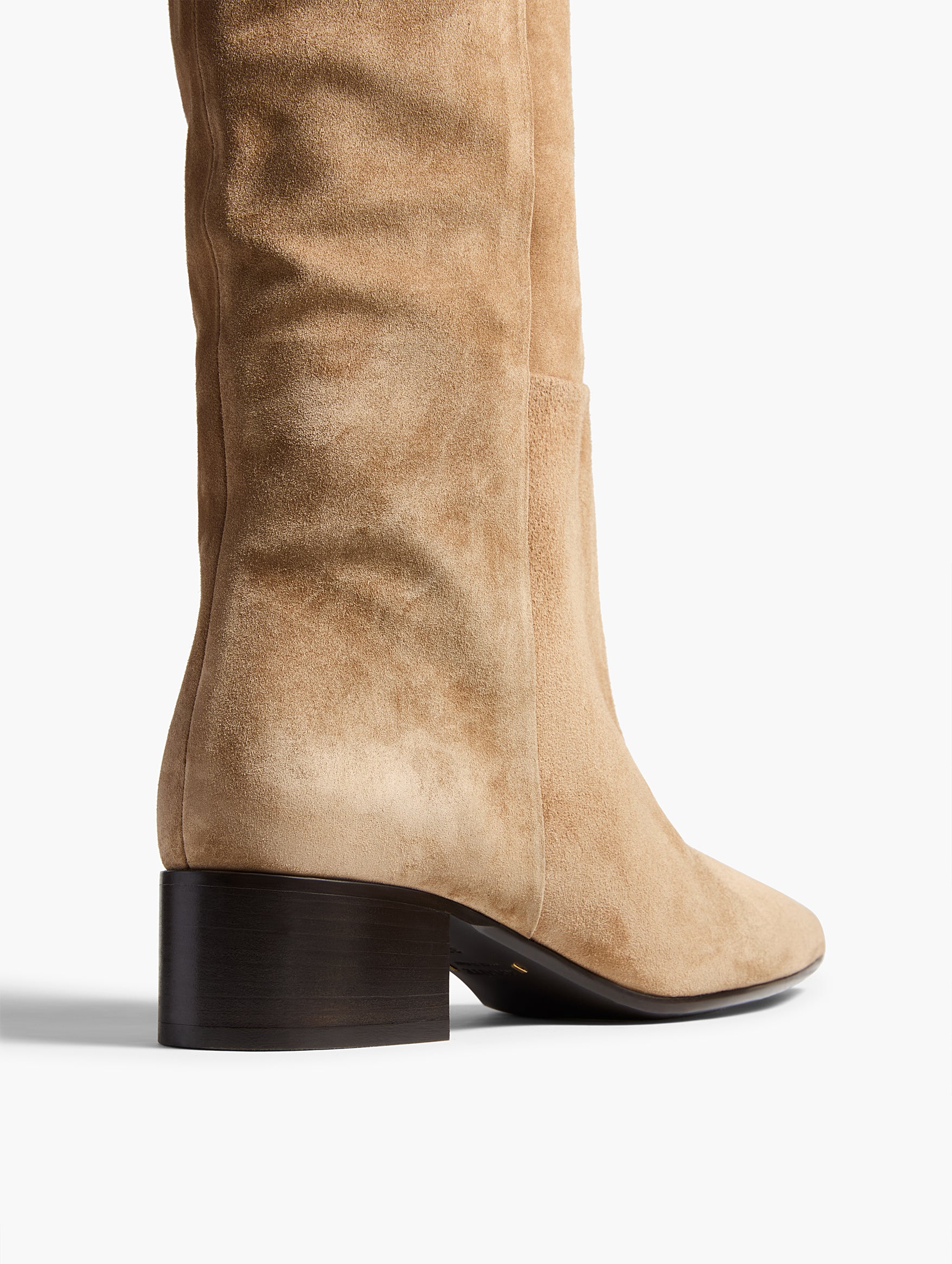 Andee Slouchy Knee-High Boot in Taupe Suede - Image 3