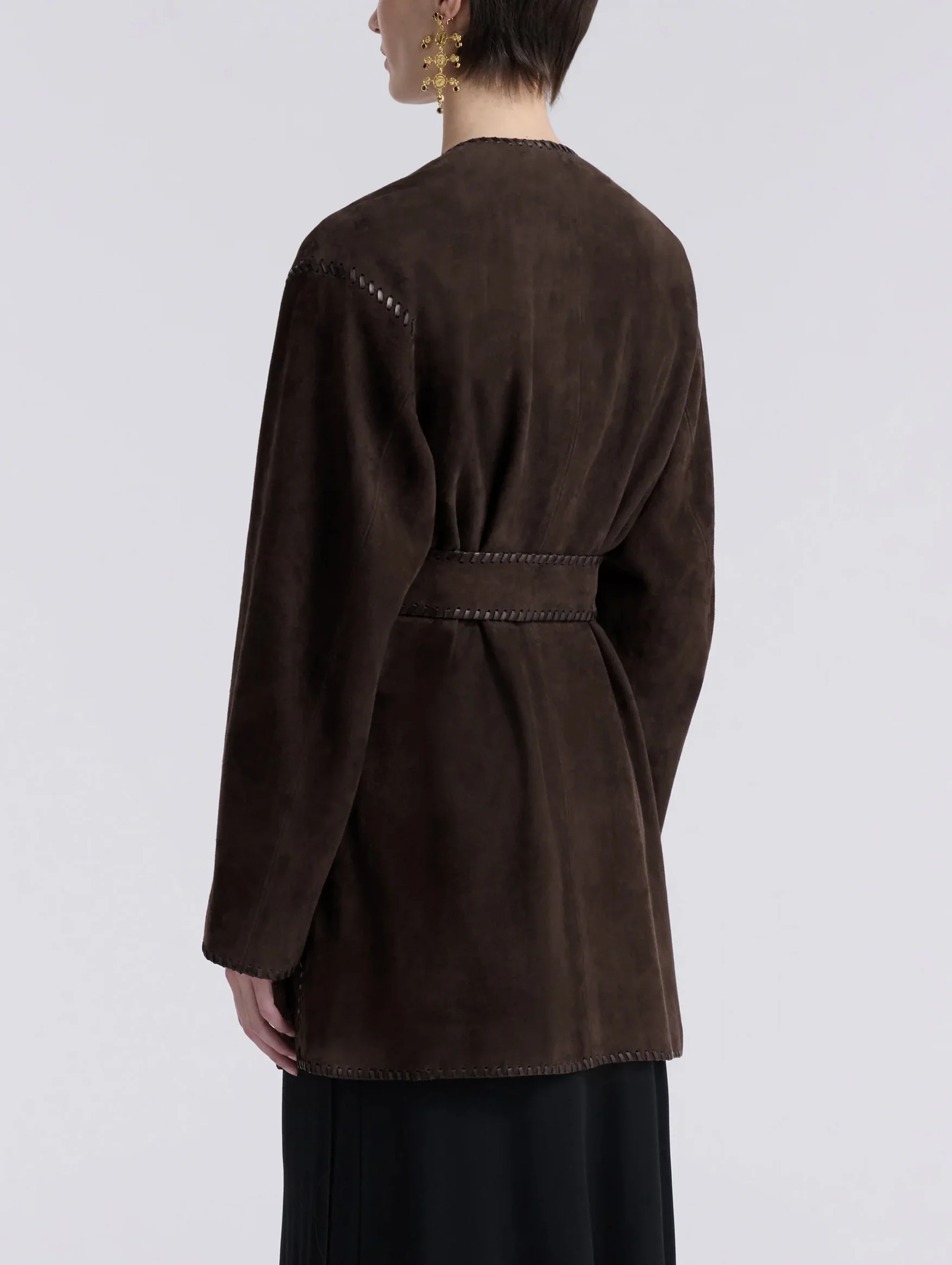 Anika Suede Wrap Jacket in Mocha - Image 4