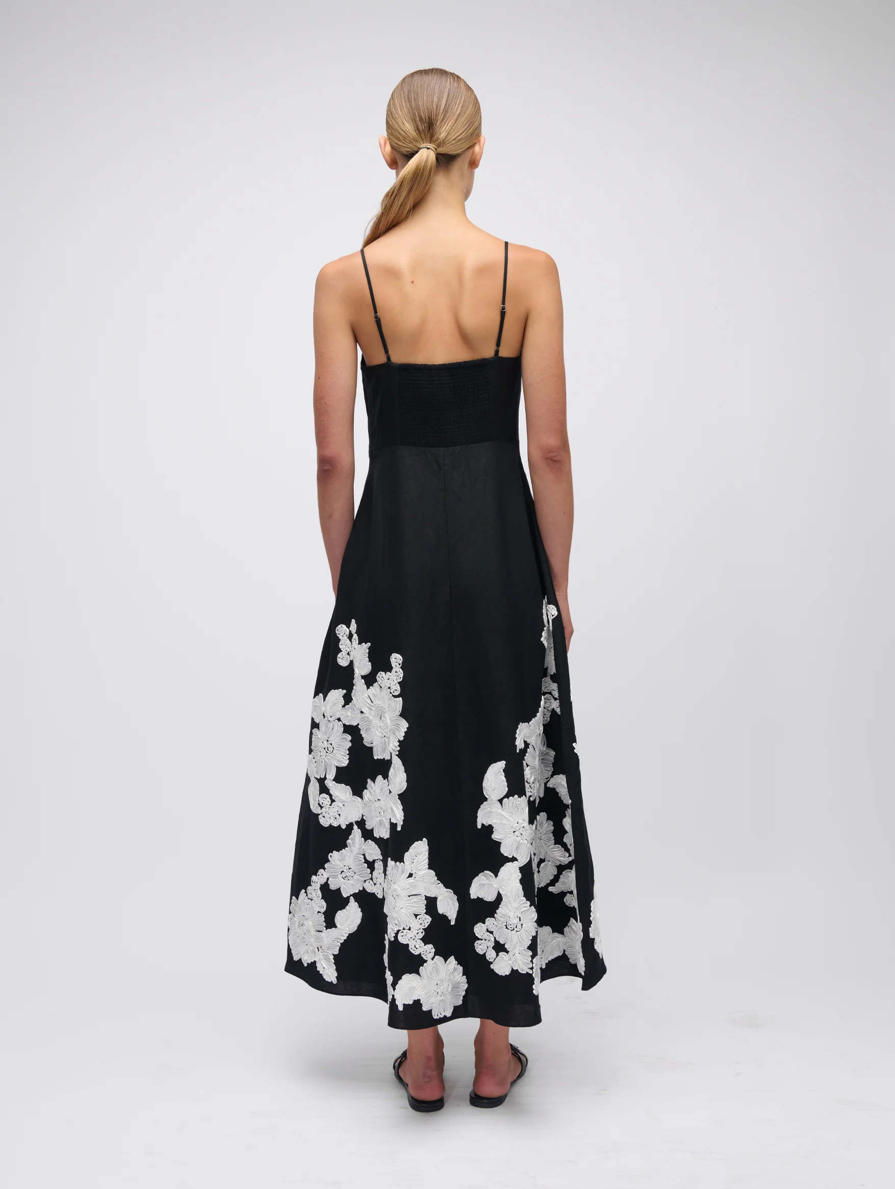 Annabella Midi Dress in Black Multi - Image 4