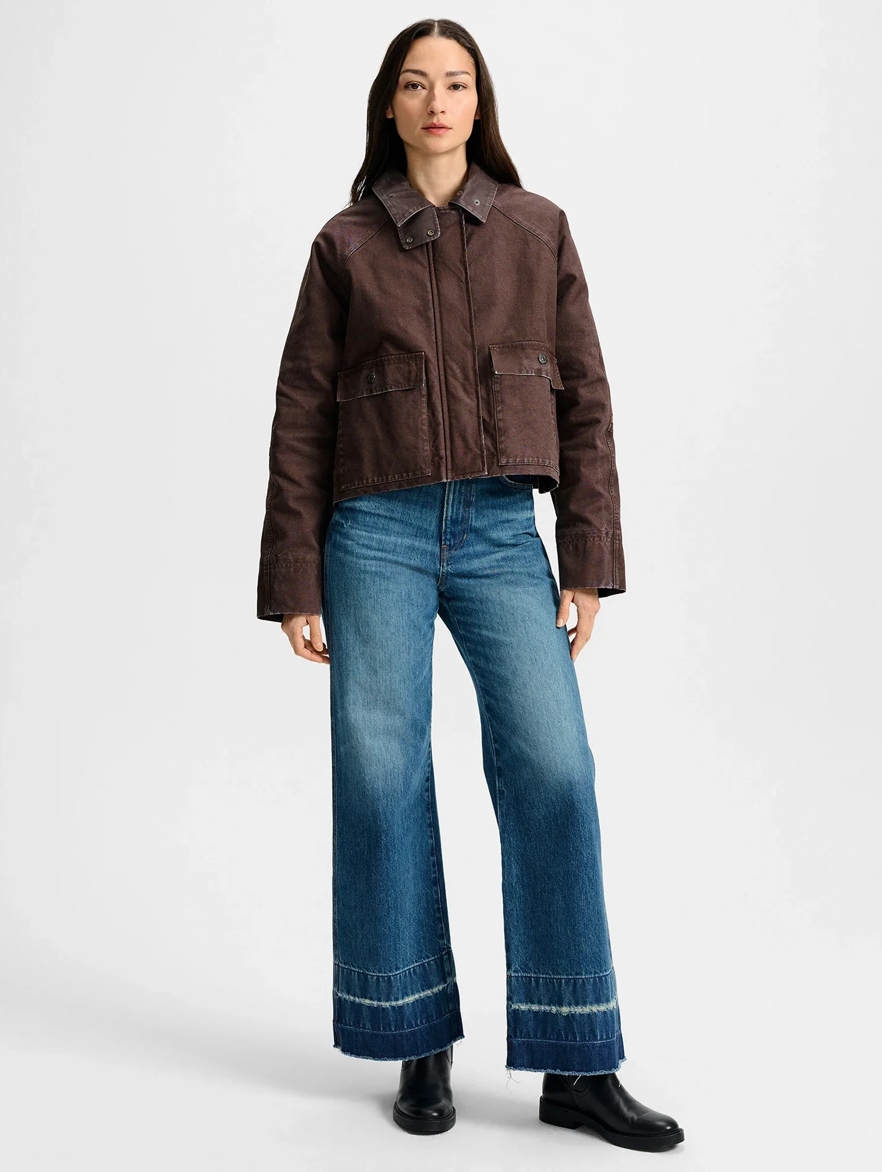 Arlo Canvas Chore Jacket in Dark Umber - Image 3