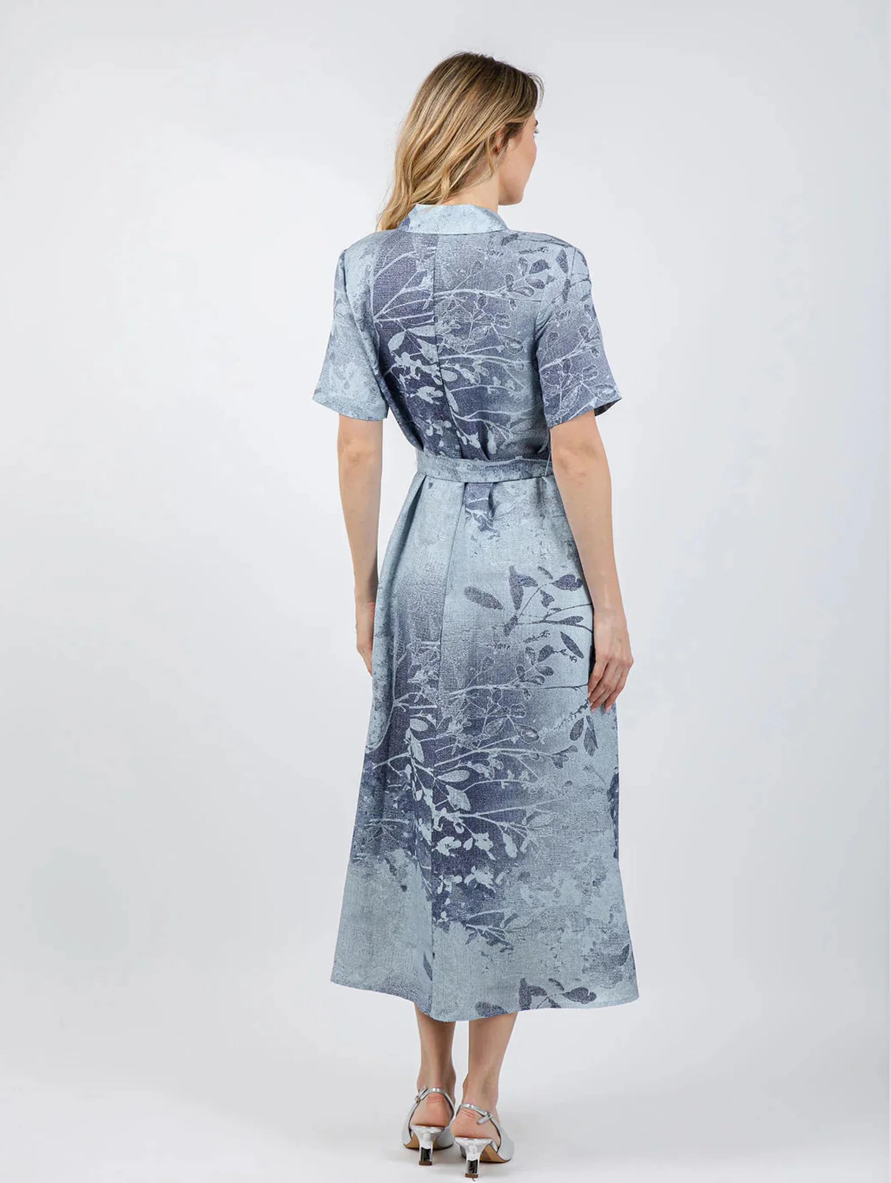 Audria Belted Midi Dress in Sky Floral - Image 6