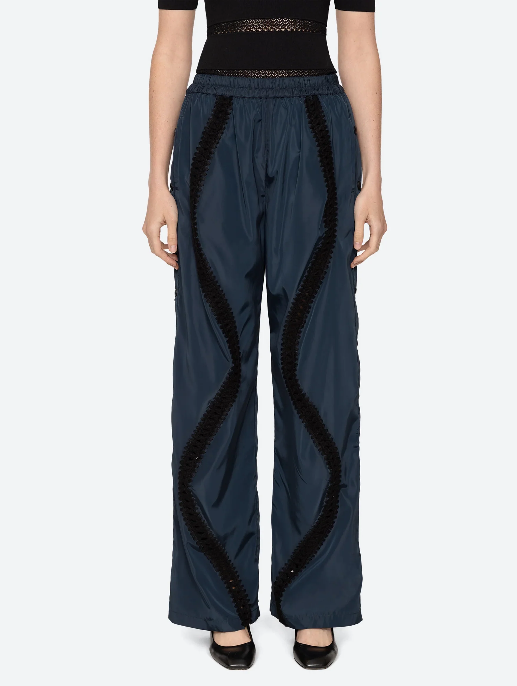 Averie Windbreaker Track Pants in Navy - Image 3