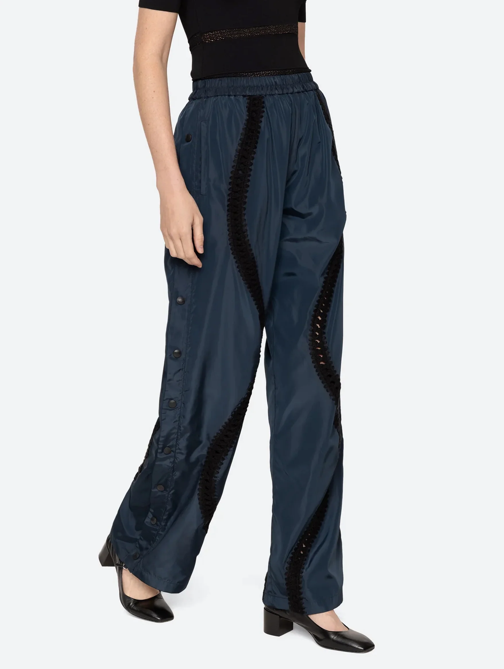Averie Windbreaker Track Pants in Navy - Image 4