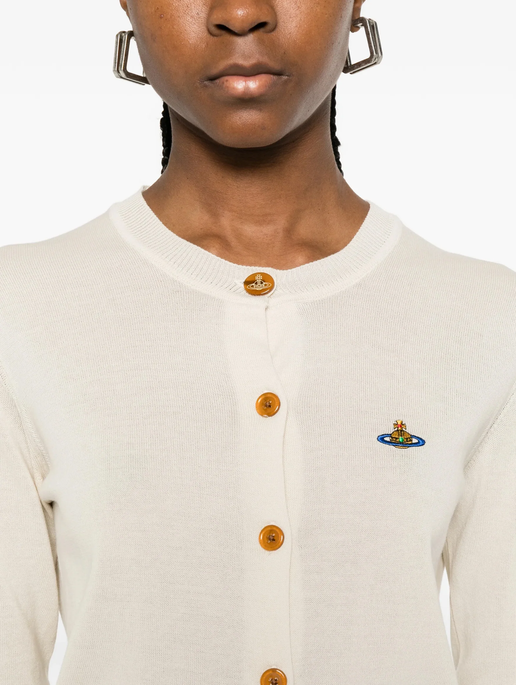 Bea Cotton Cardigan in Cream - Image 4