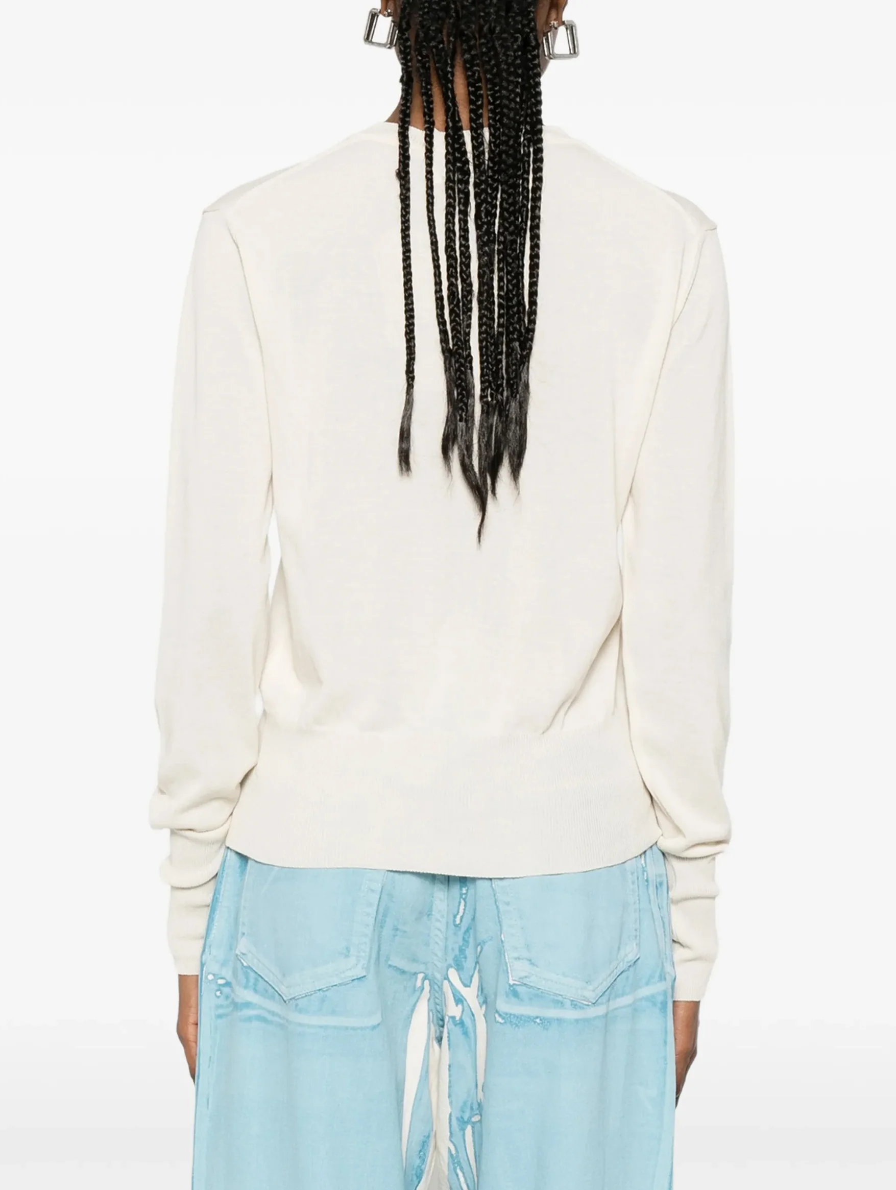 Bea Cotton Cardigan in Cream - Image 5