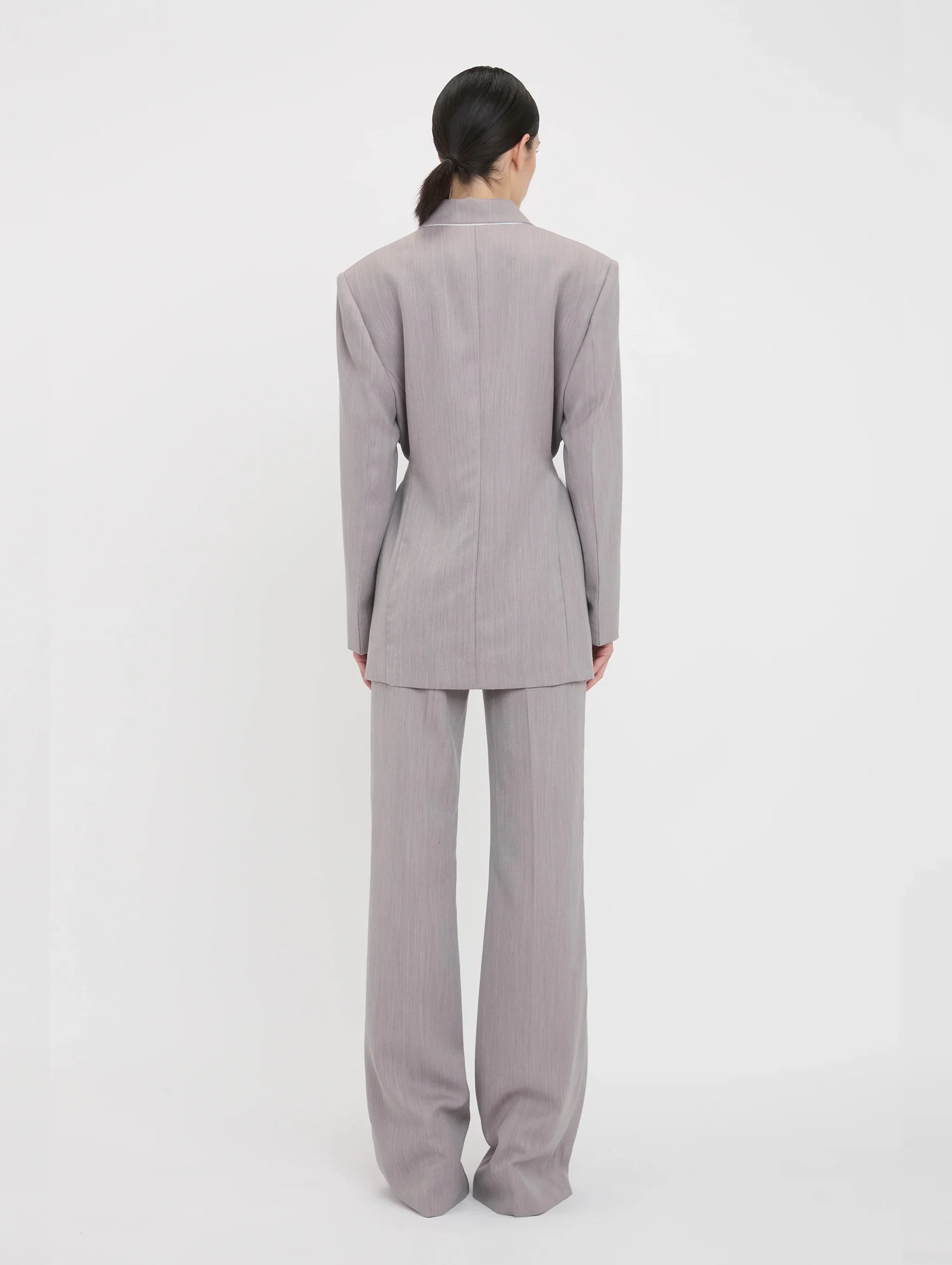 Belted Wool Jacket in Quartz - Image 4
