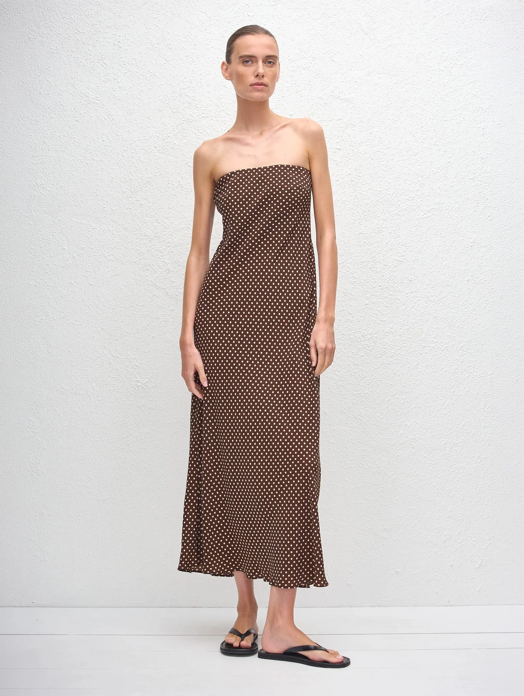 Bias Column Dress in Polka Dot - Image 2