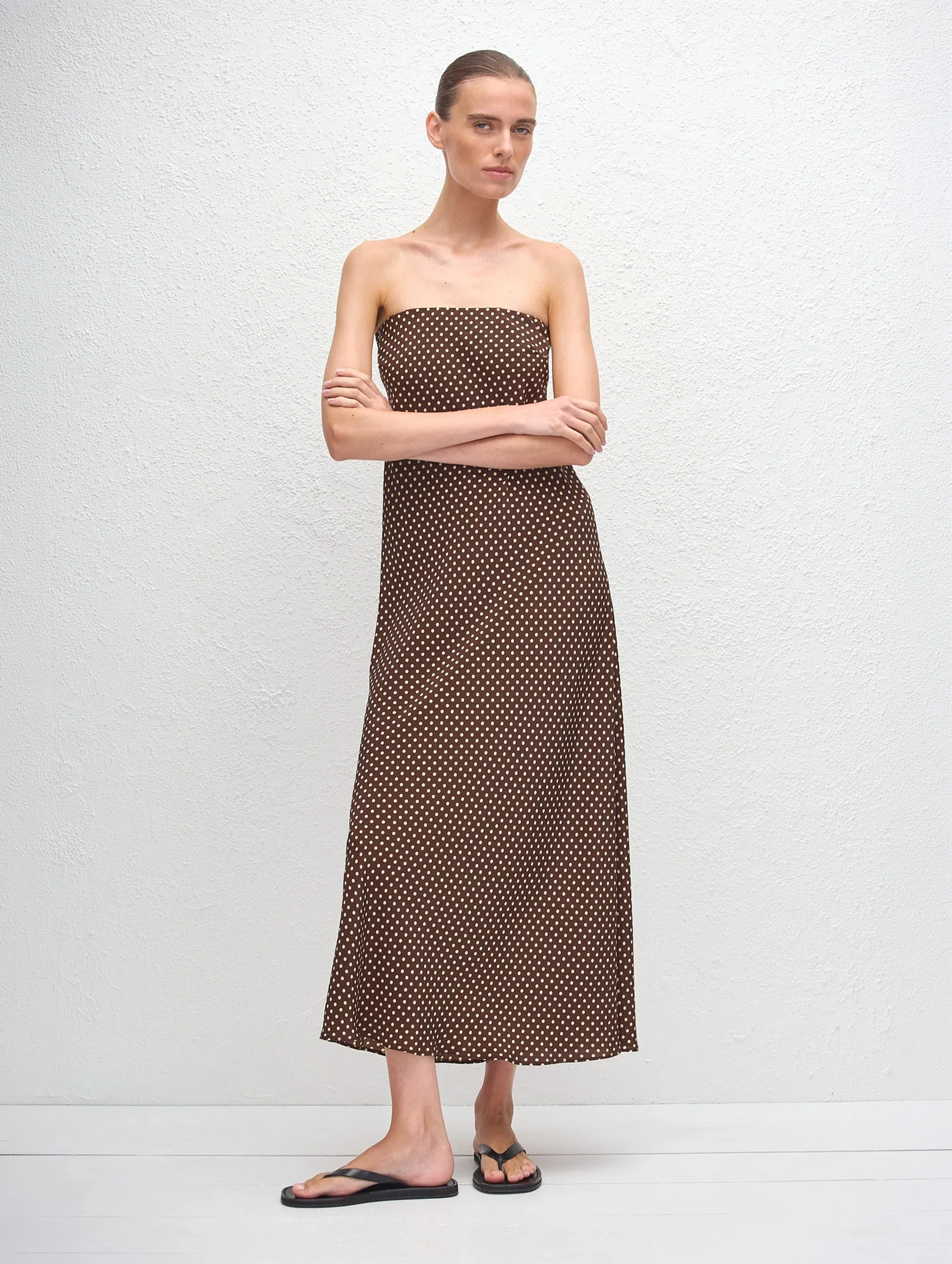 Bias Column Dress in Polka Dot - Image 3