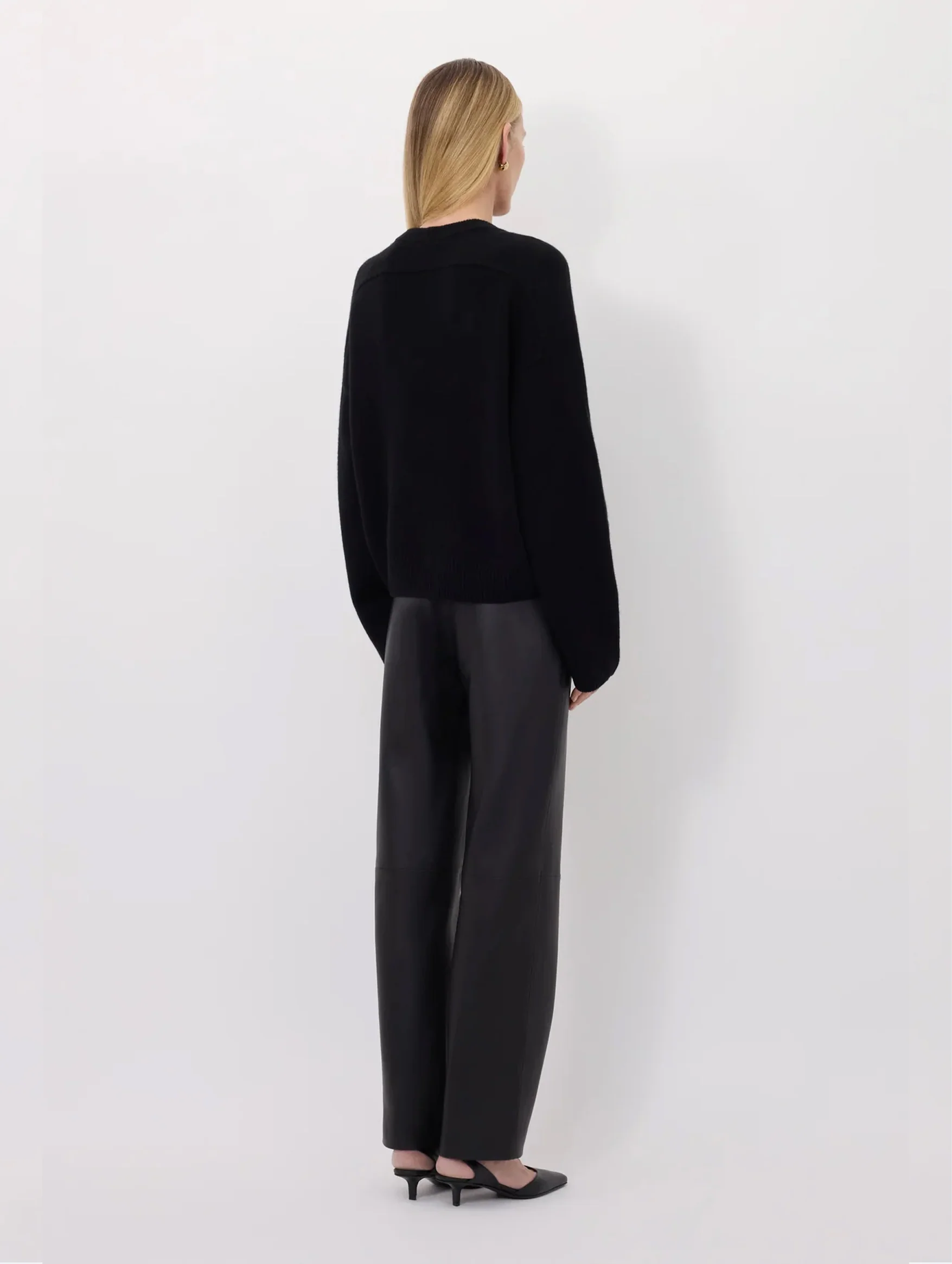 Bill Cashmere Draped Sweater in Black - Image 5