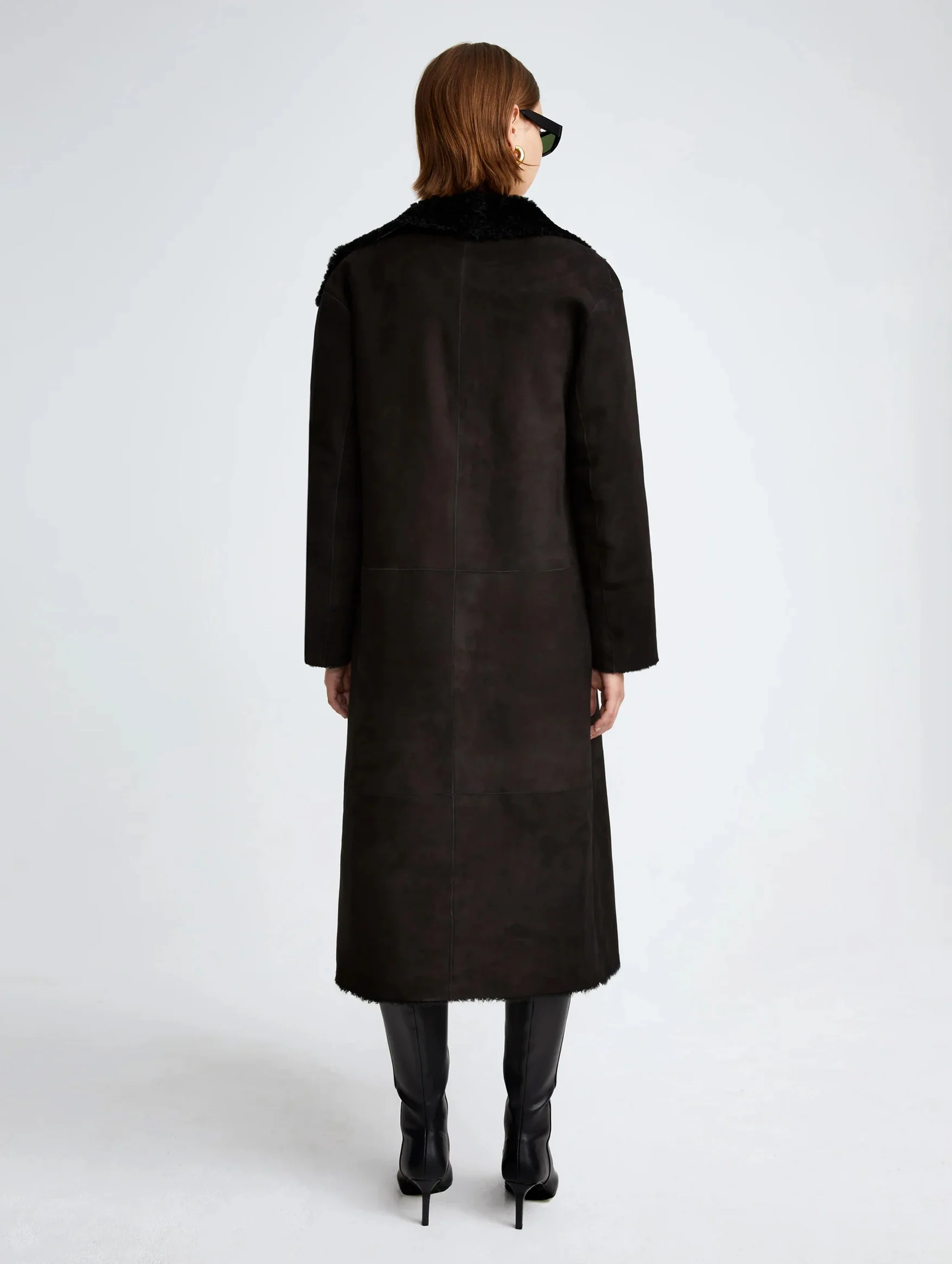 Birthday Shearling Coat in Black - Image 4