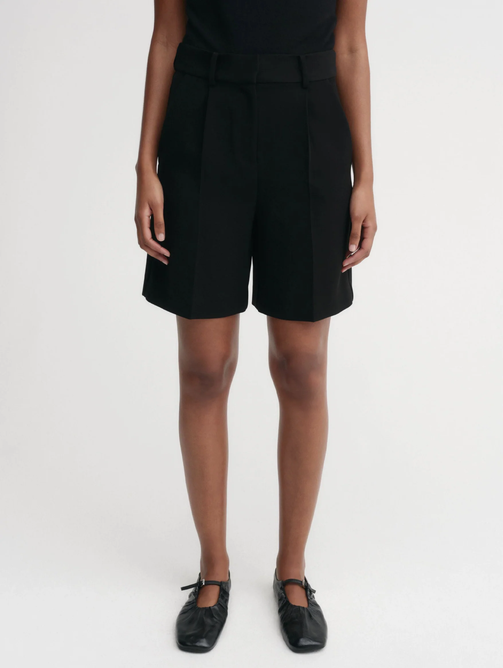 Blair Crepe Shorts in Black - Image 3