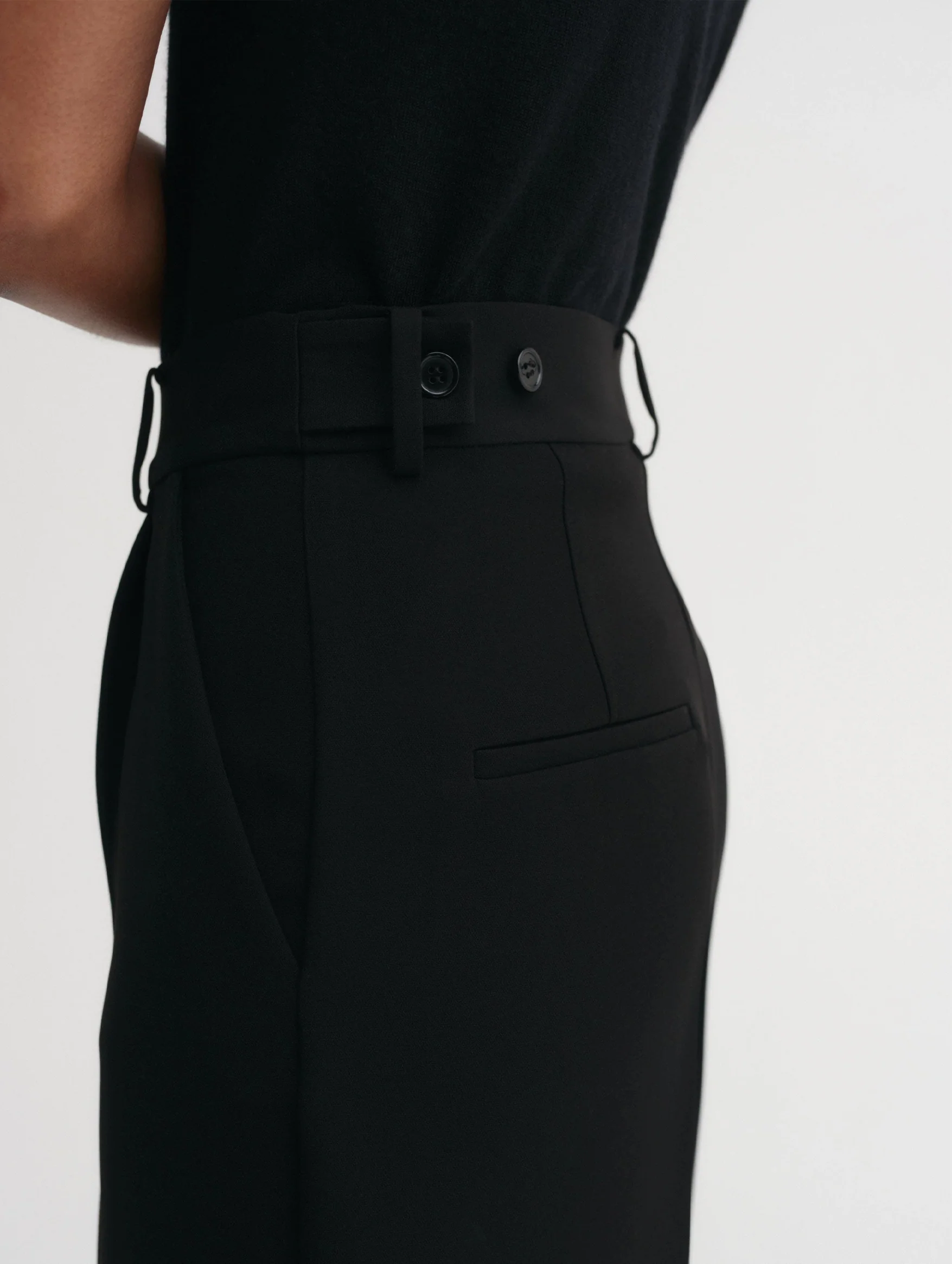 Blair Crepe Shorts in Black - Image 4