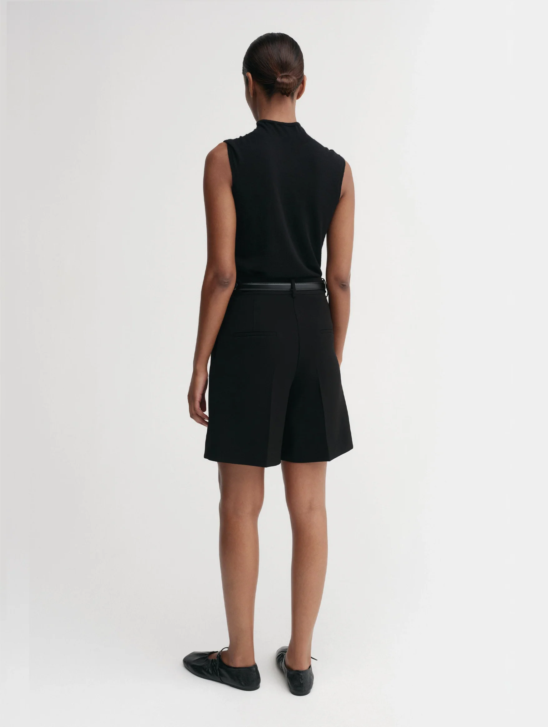 Blair Crepe Shorts in Black - Image 5