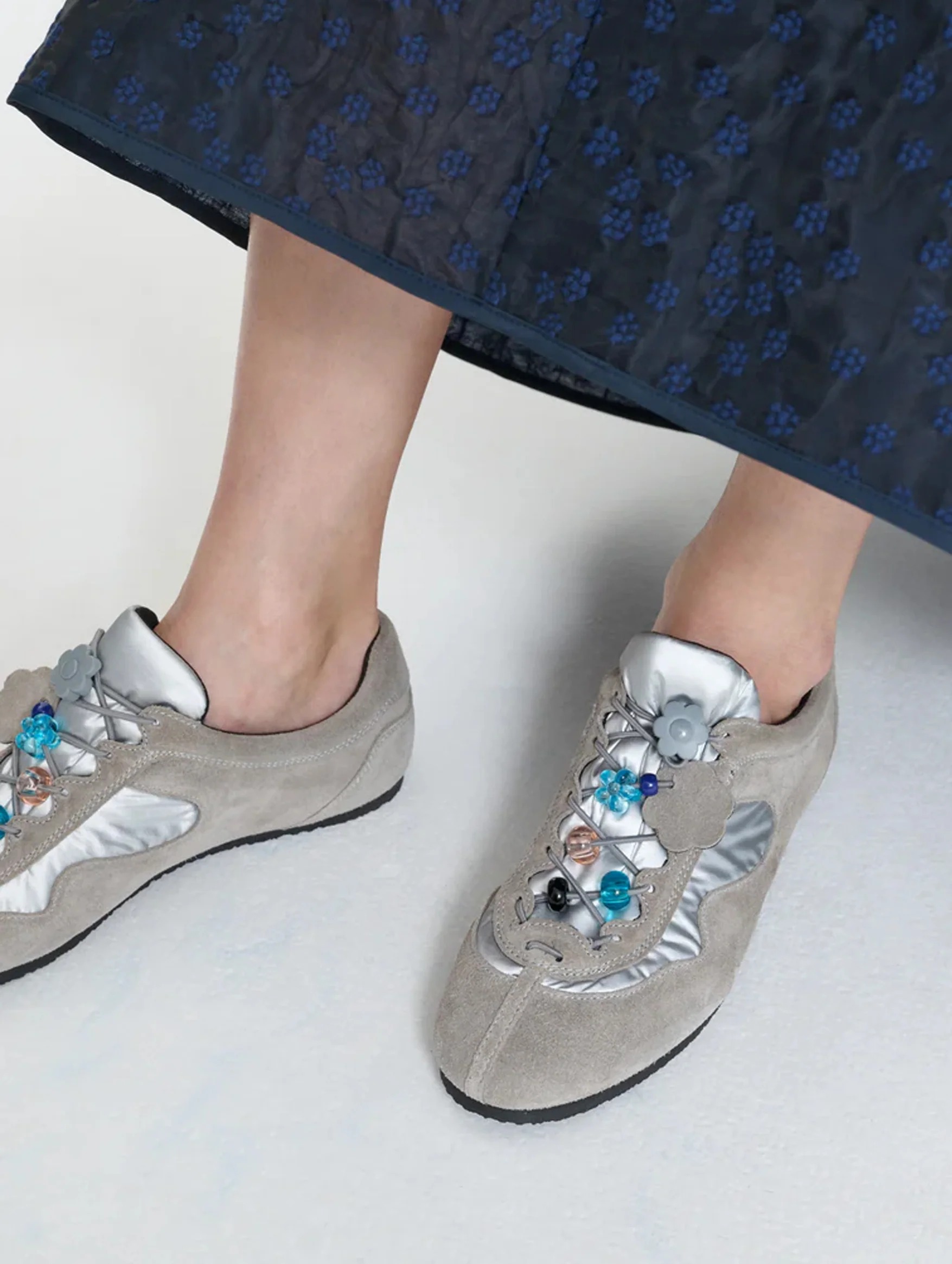 Blaise Sneakers in Light Grey and Silver - Image 3