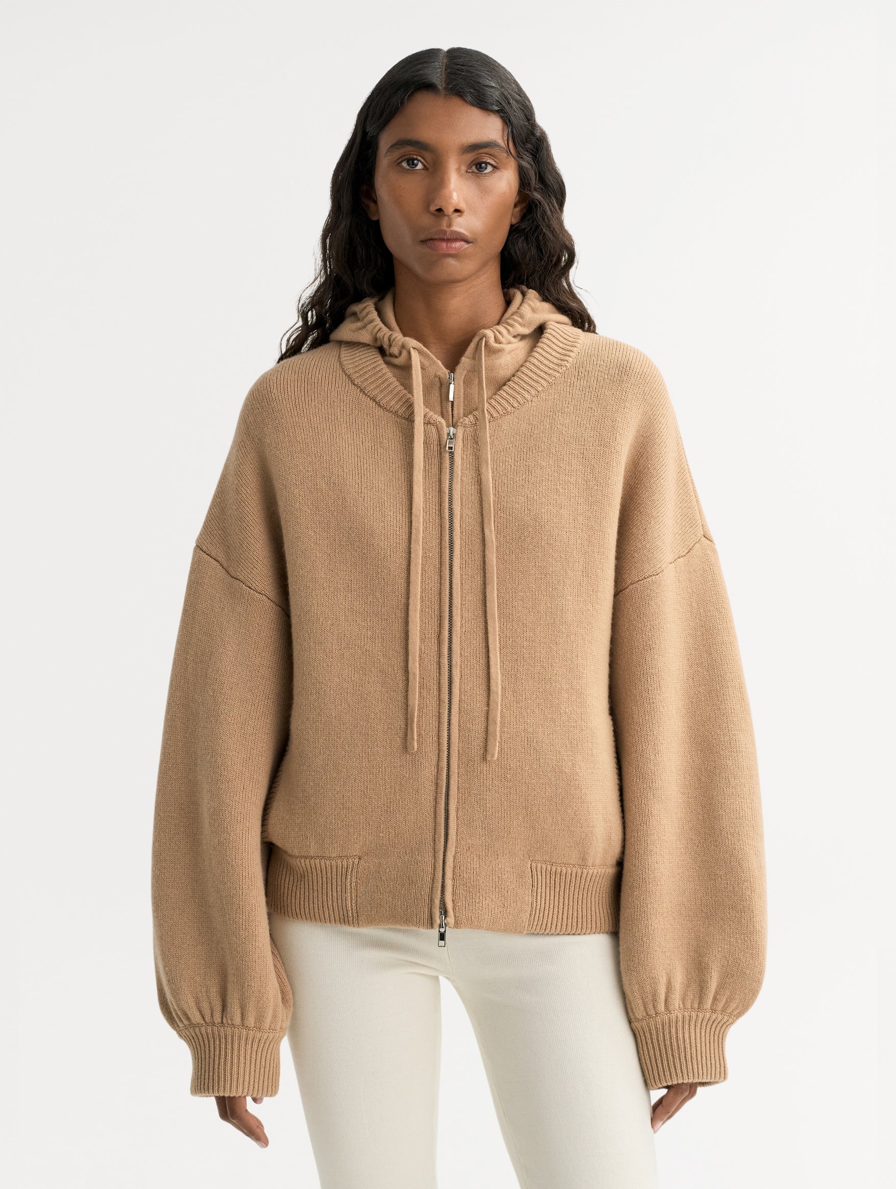 Bomber Cardigan in Camel - Image 2