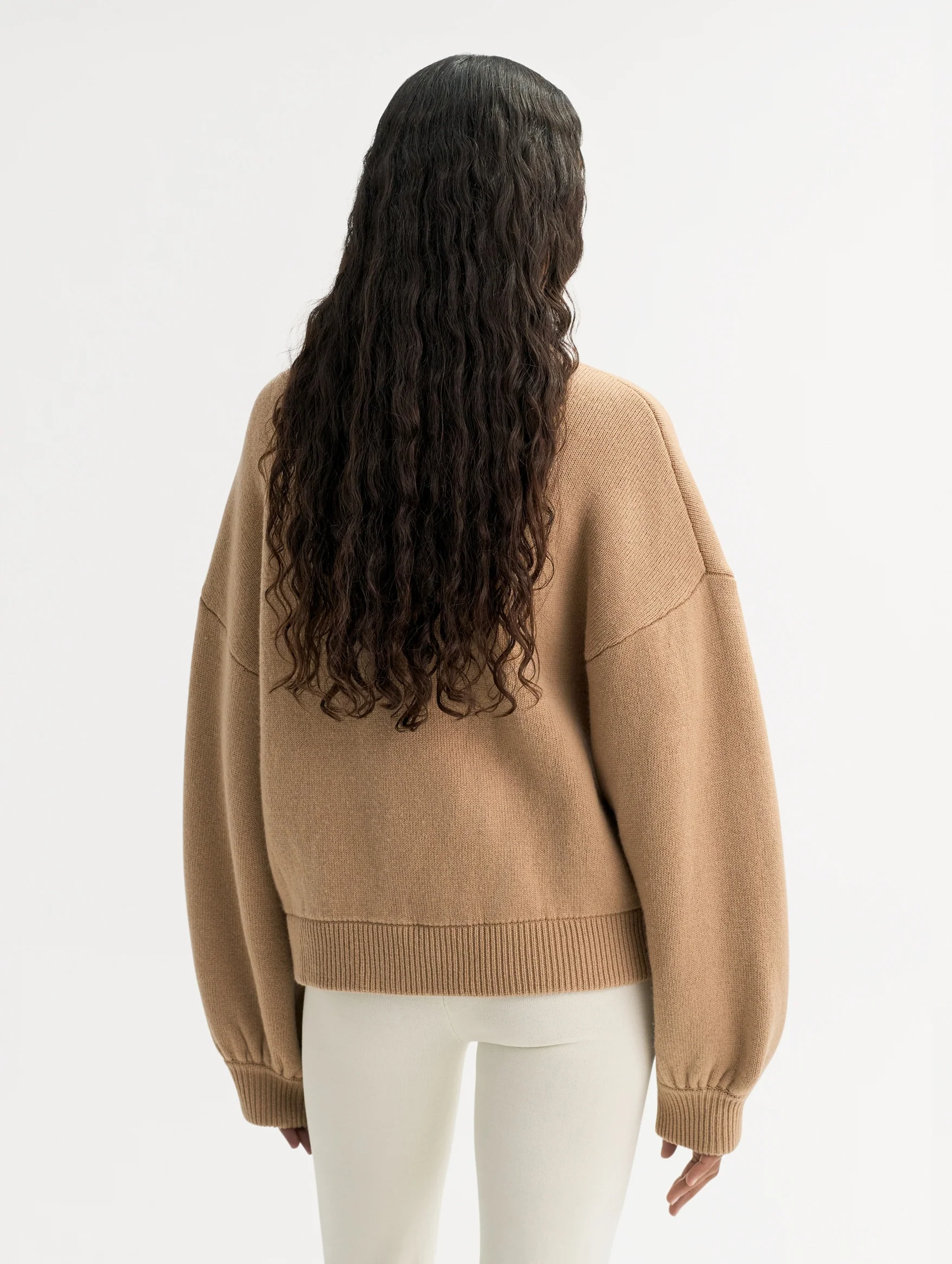 Bomber Cardigan in Camel - Image 4