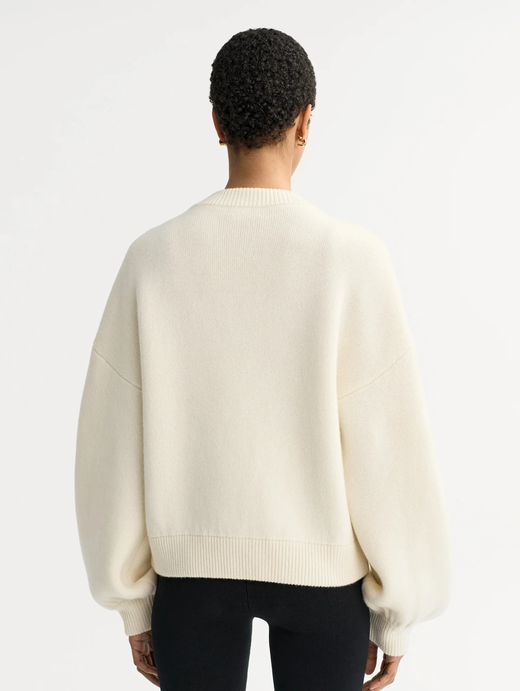Bomber Cardigan in Feather White - Image 4