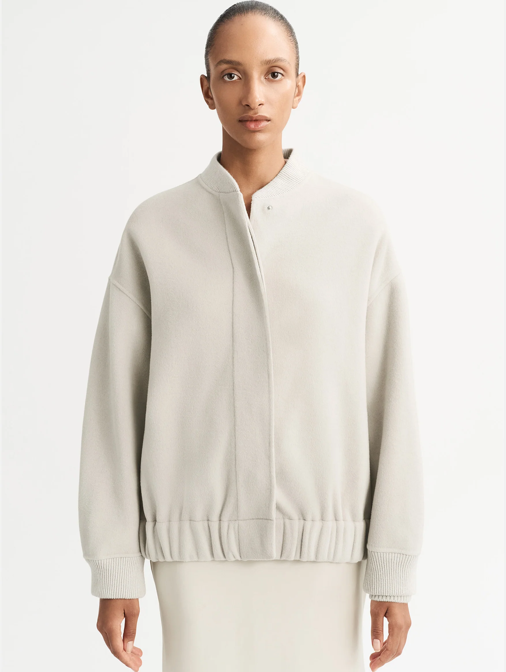 Bomber Jacket in Chalk - Image 2