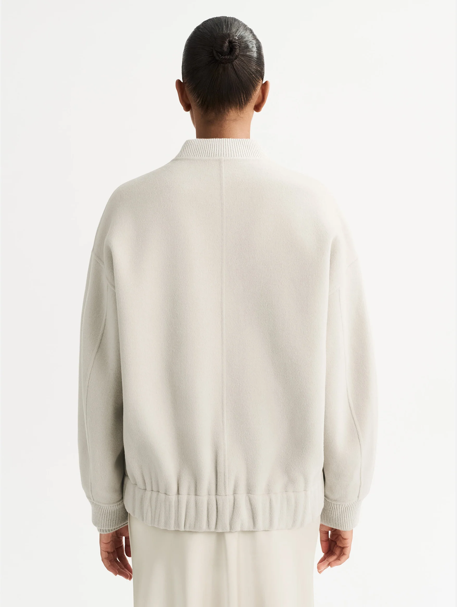 Bomber Jacket in Chalk - Image 4