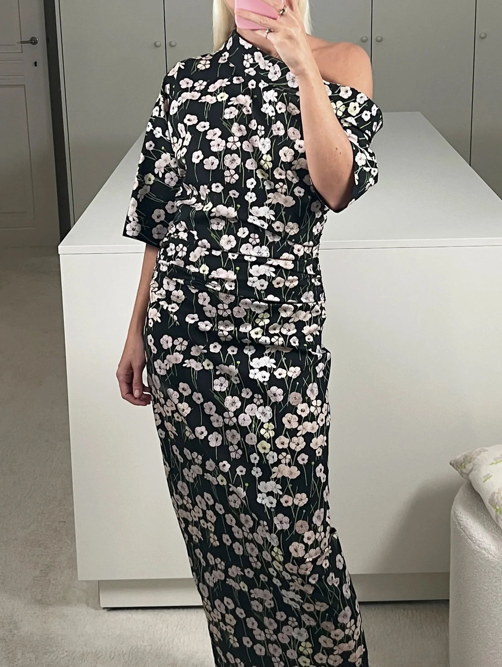Bowery Dress in Black Buttercups - Image 3