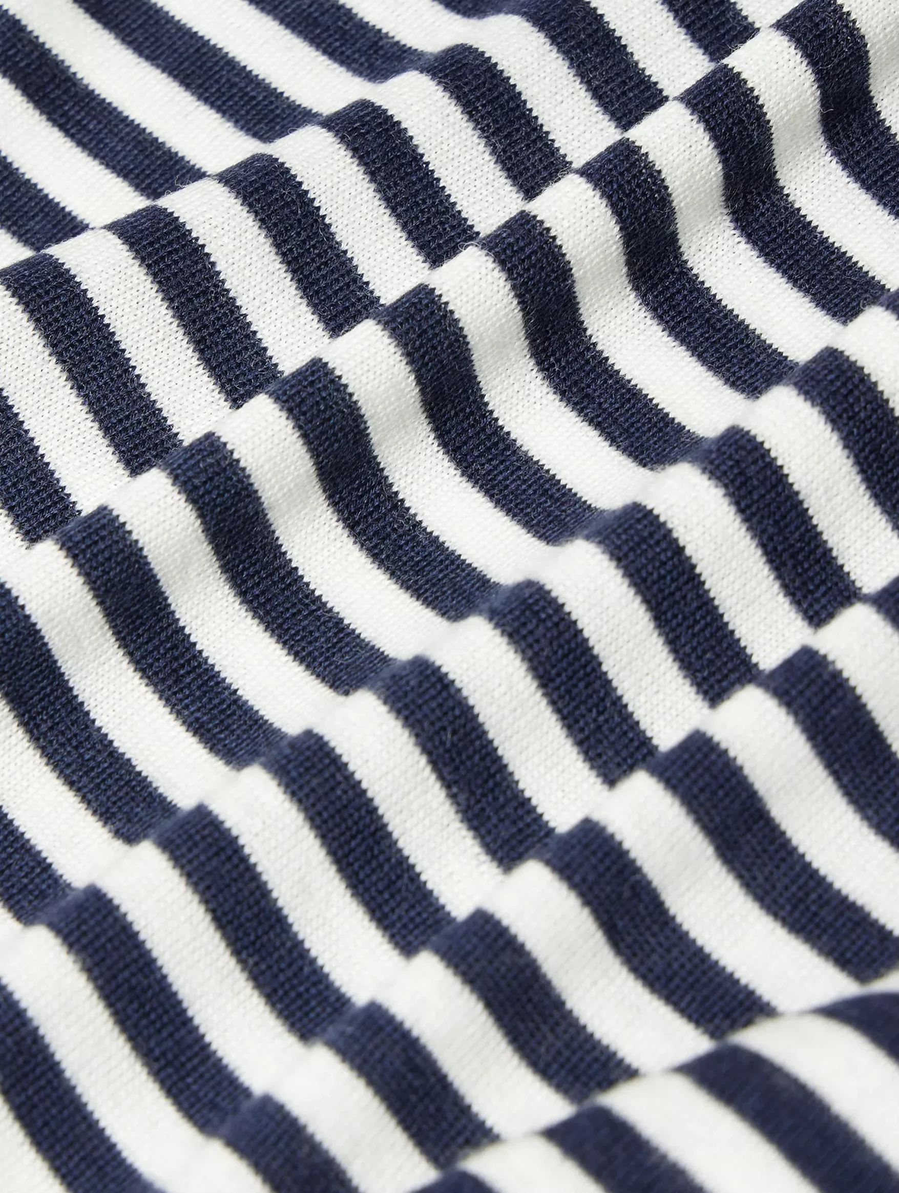 Boy Merino Polo in Deep Navy Stripe - Image 4