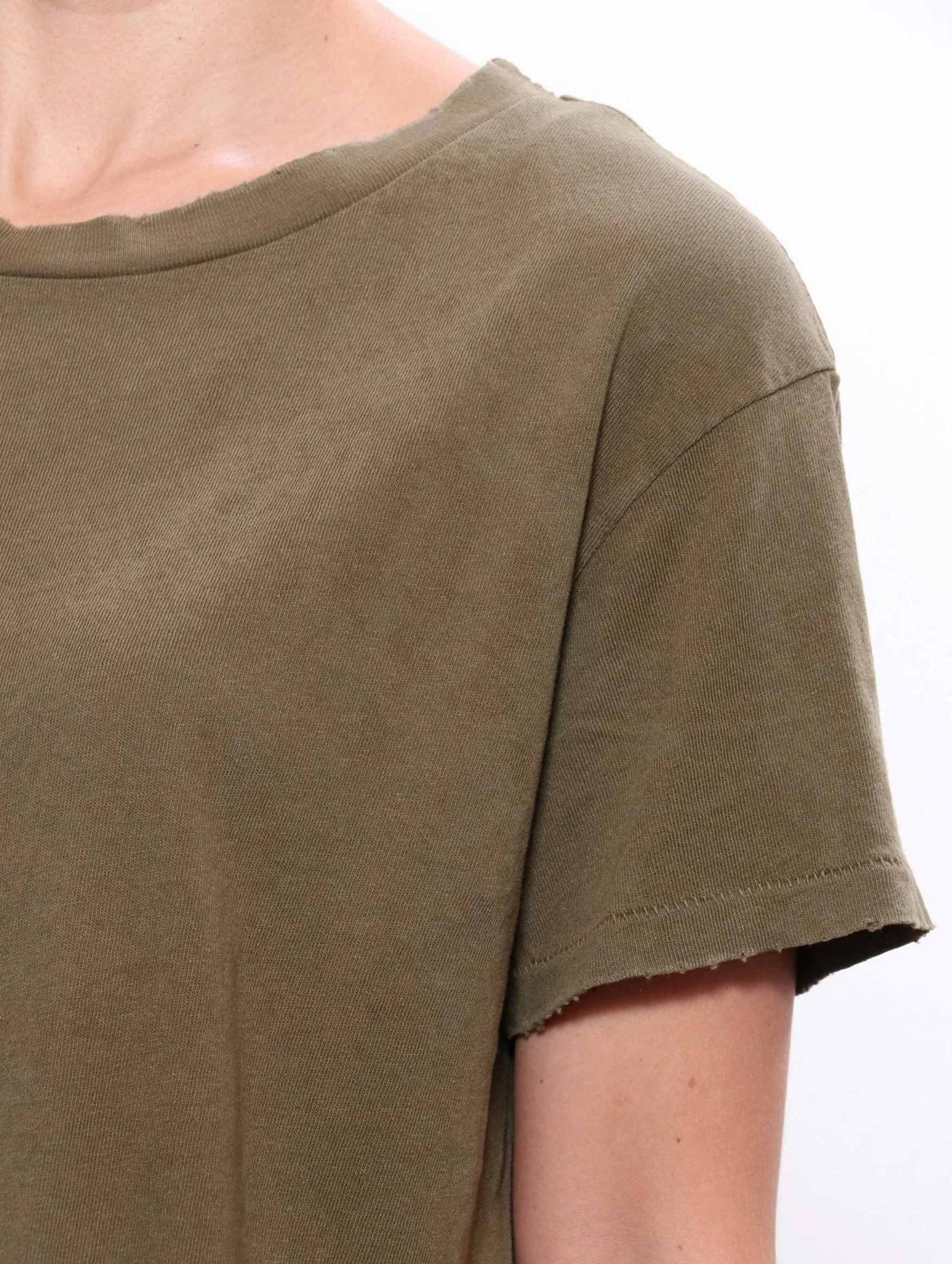 Brady Cotton Tee in Army Green - Image 5