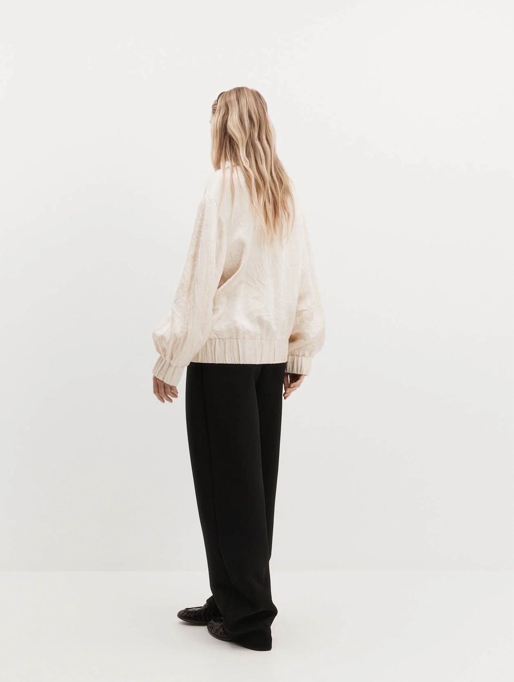 Bram Jacket in Ivory Jacquard Satin - Image 4