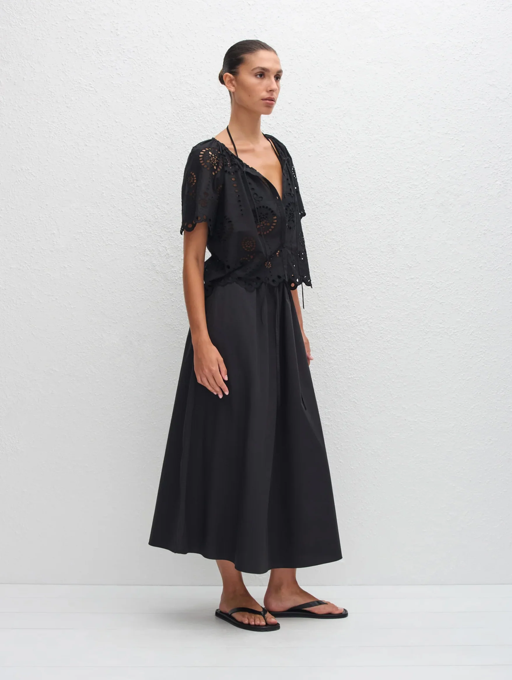 Broderie Blouse in Black - Image 3