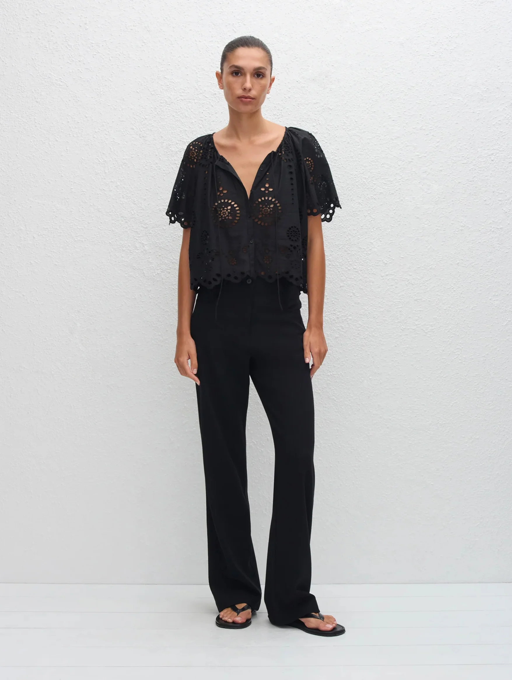 Broderie Blouse in Black - Image 4
