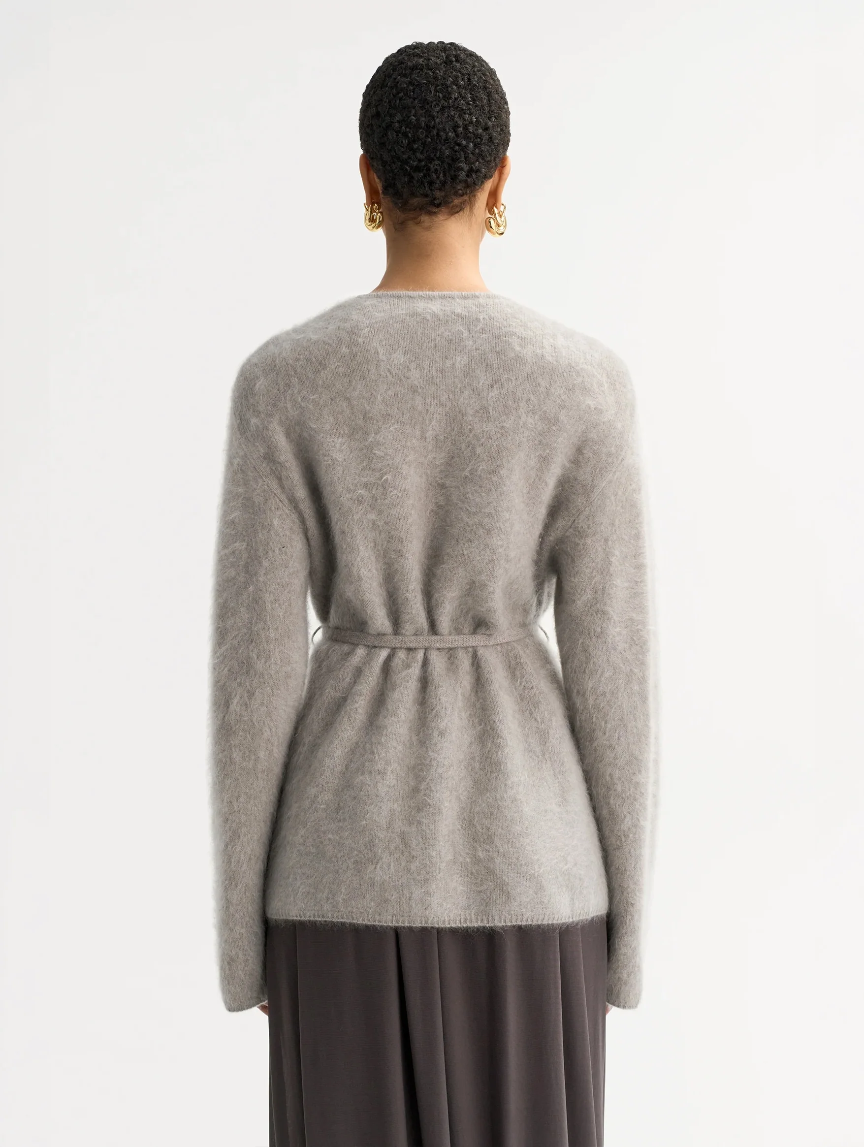 Brushed Cardigan in Greige - Image 4
