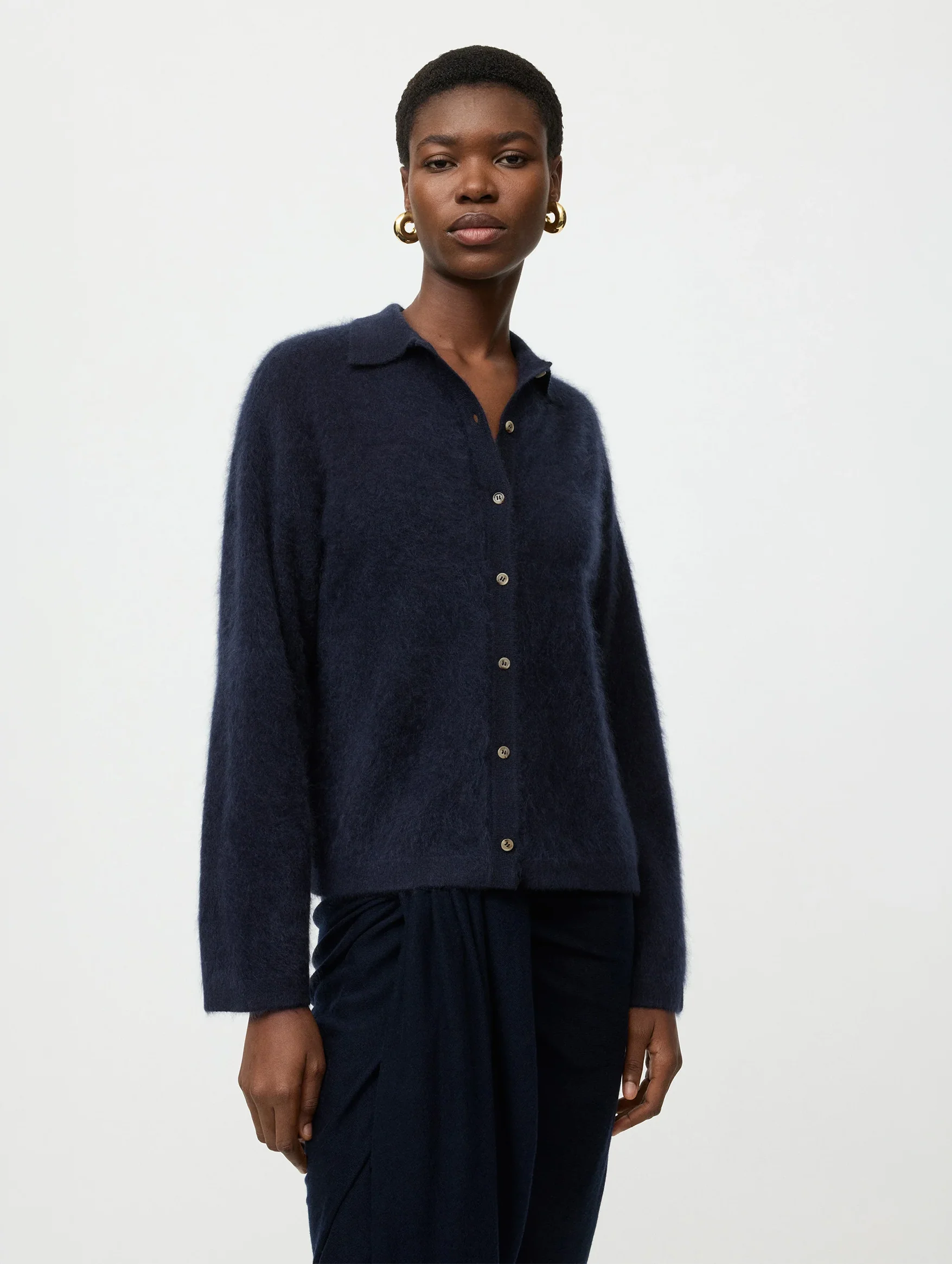 Brushed Shirt in Navy - Image 3