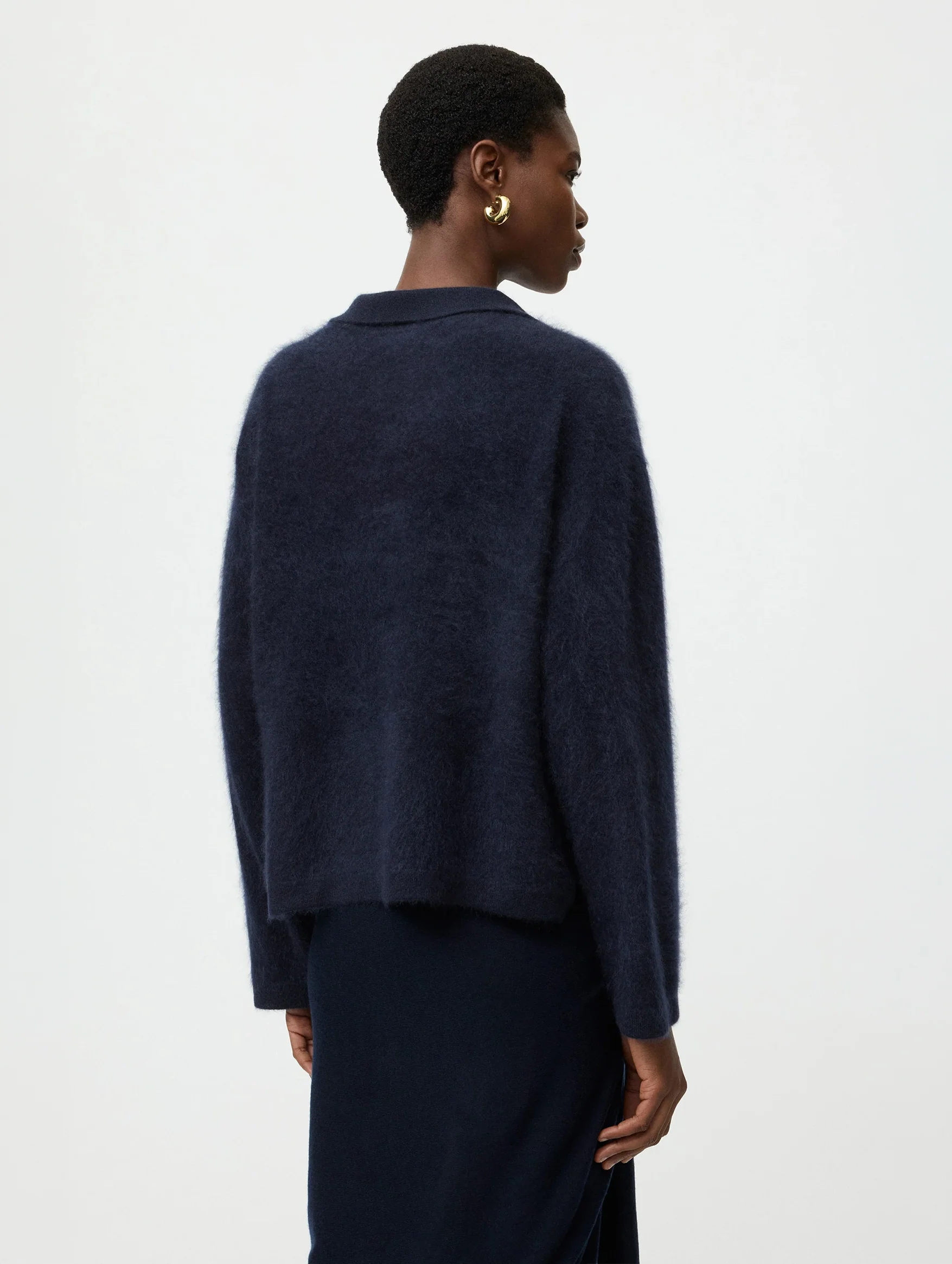 Brushed Shirt in Navy - Image 4